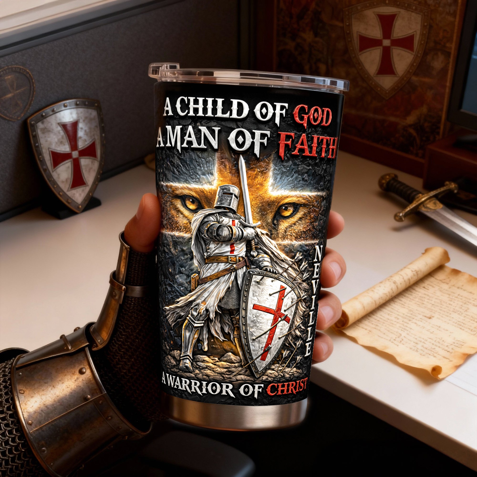 Personalized A Warrior Of Christ 20oz Tumbler - Personalized Gifts For Christian