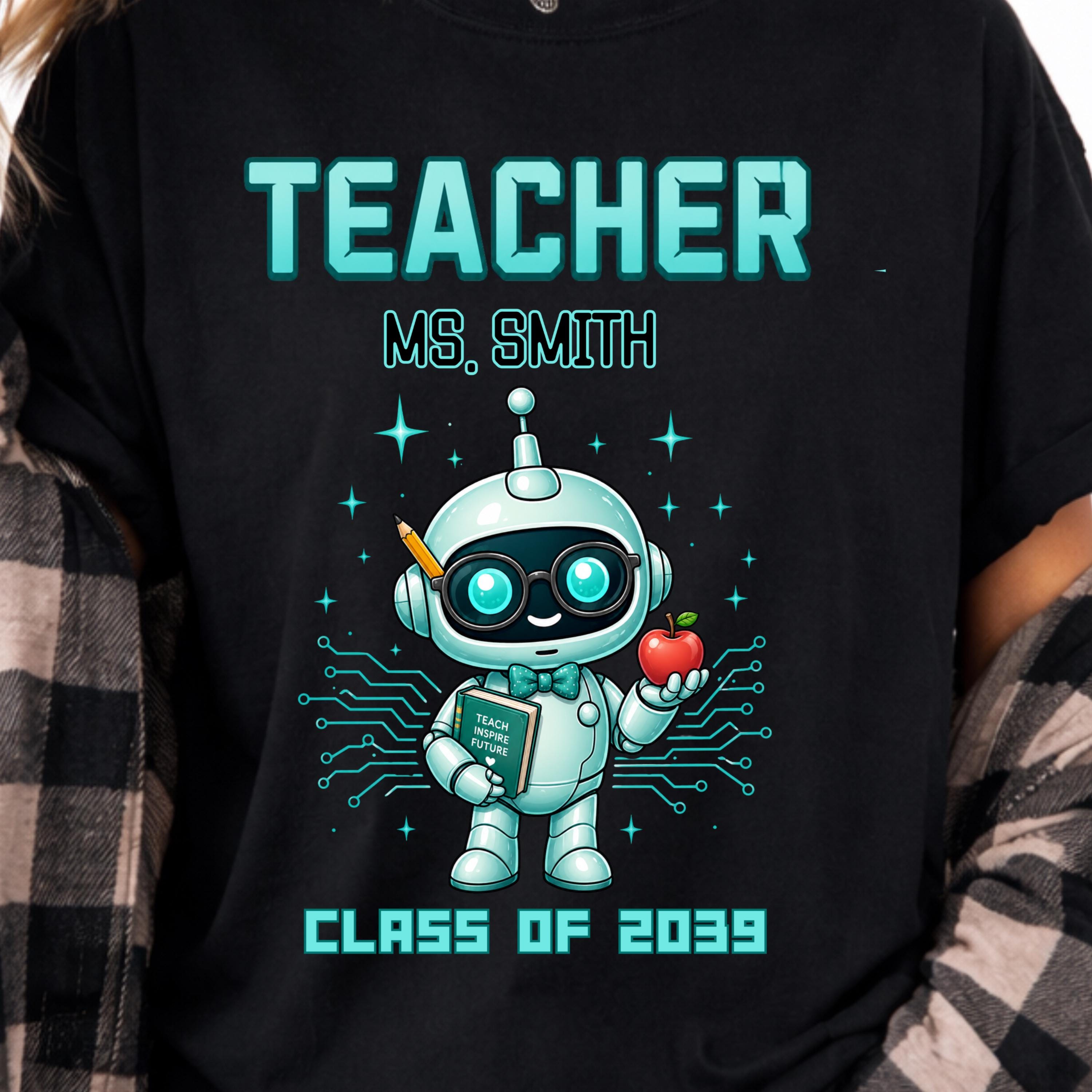 Personalized Computer Teacher Shirt, Custom Robotics Teacher Gift, Coding Teacher Tee, AI Teacher Shirt