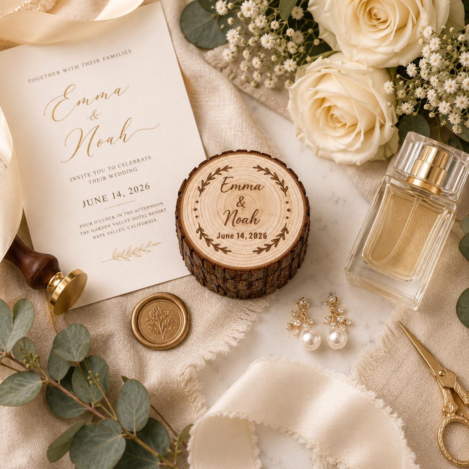 [Copy]Personalised Tree Stump Ring Box, Rustic Wedding Engagement Holder, Personalized Wooden Proposal Box,Golden Silver Wedding Anniversary Tree Trunk