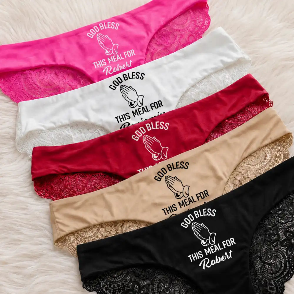 Personalized Funny God Bless This Meal Funny Underwear For Wife - Personalized Panty for Her