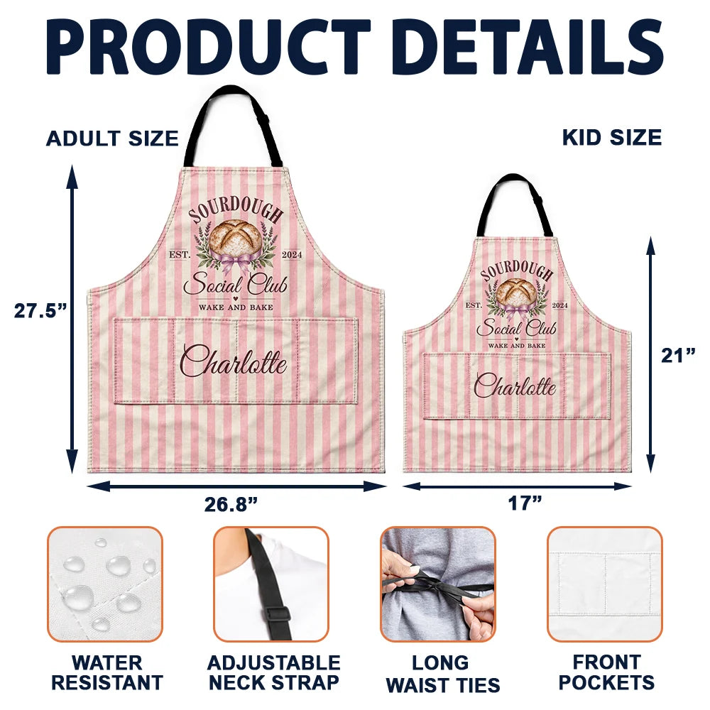 Personalized Sourdough Social Club Wake And Bake - Personalized Apron