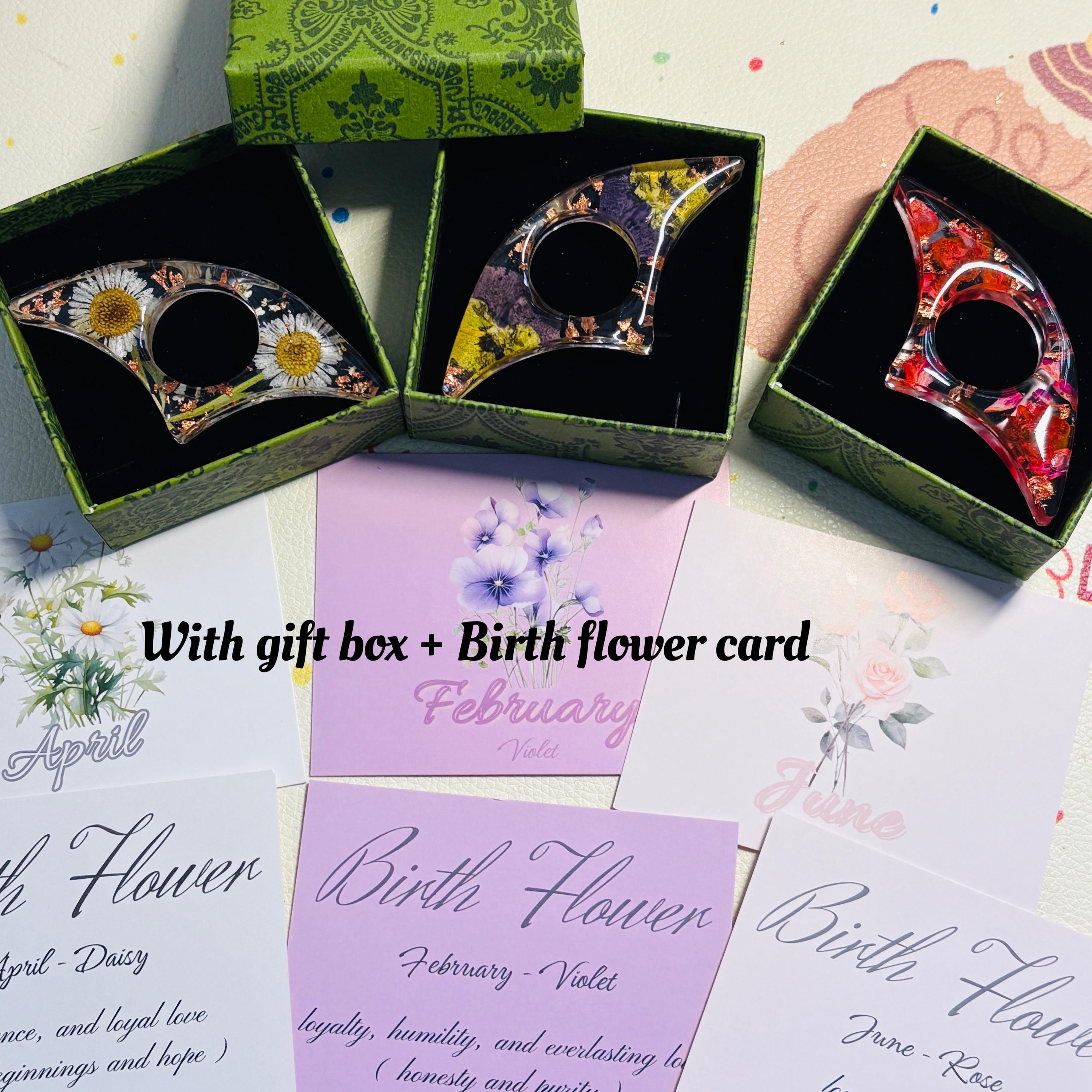 Personalized Real Birth Flower Book Page Holder, Floral Resin Thumb Page Holder, Page Spreader, Book Accessories, Book Lover Gift, Birthday Gift