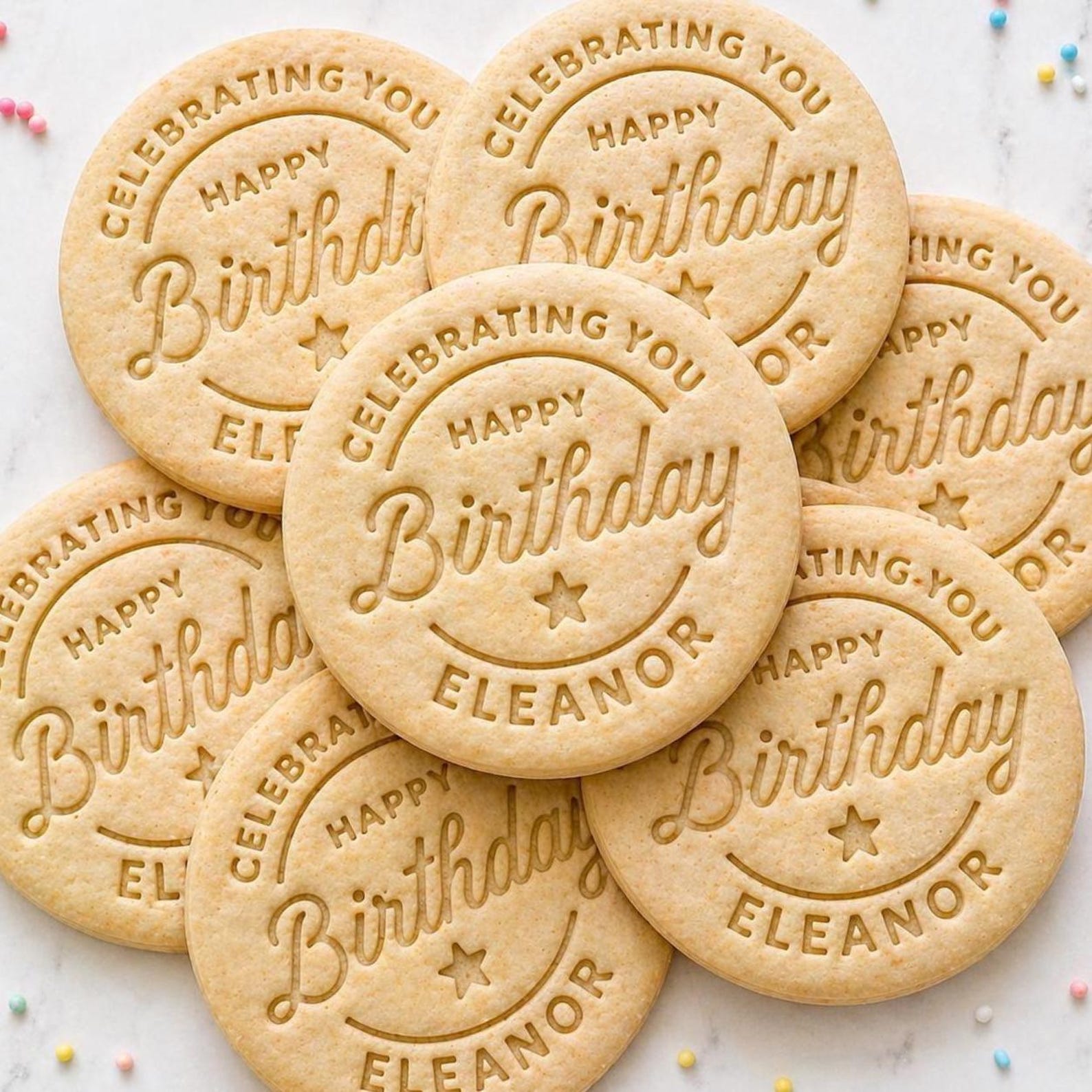 Personalized Happy Birthday Cookie Cutter, Personalized Stamp with Name, Custom Birthday Gift 
