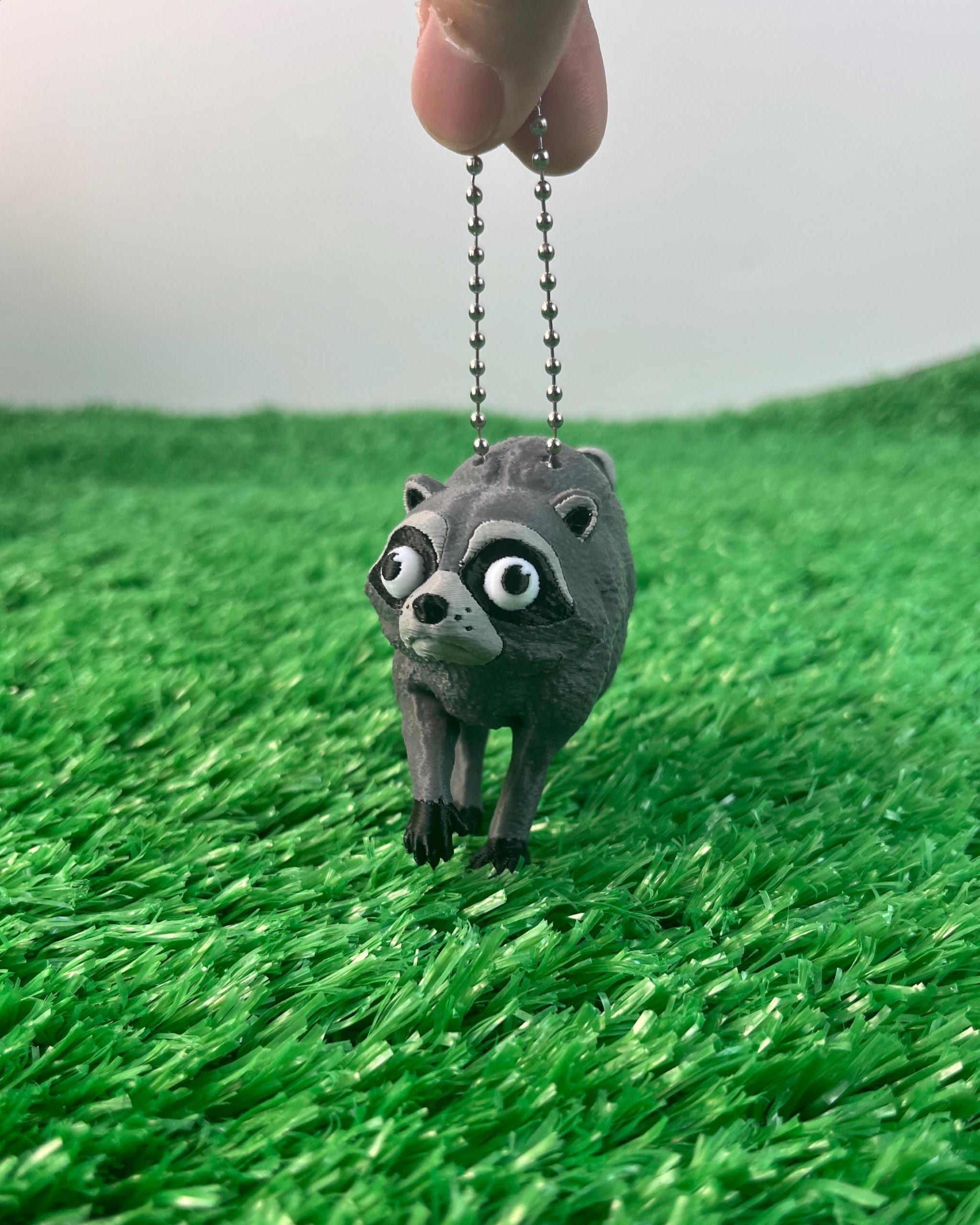 Jimothy the Raccoon Keychain | Short Spine Viral Seattle Raccoon Meme Charm | Internet Famous Trash Panda Gift for Raccoon Lovers