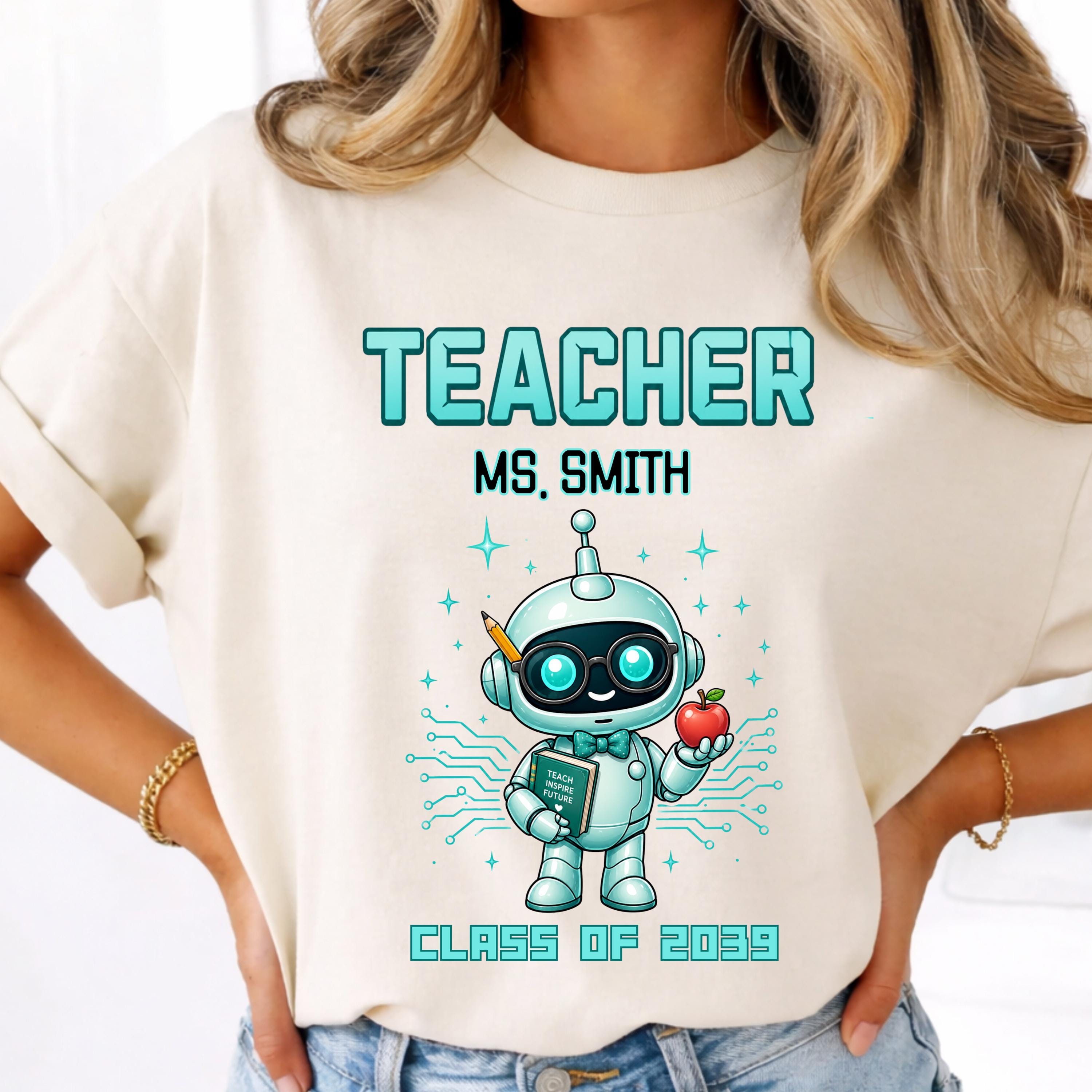 Personalized Computer Teacher Shirt, Custom Robotics Teacher Gift, Coding Teacher Tee, AI Teacher Shirt