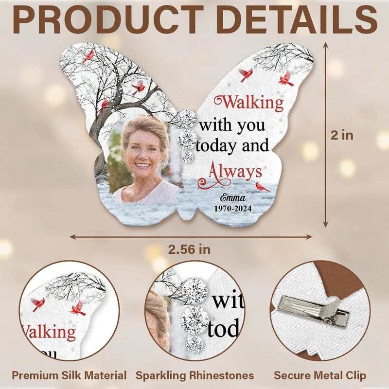 Personalized Photo Walking With You Today And Always - Personalized Brooch