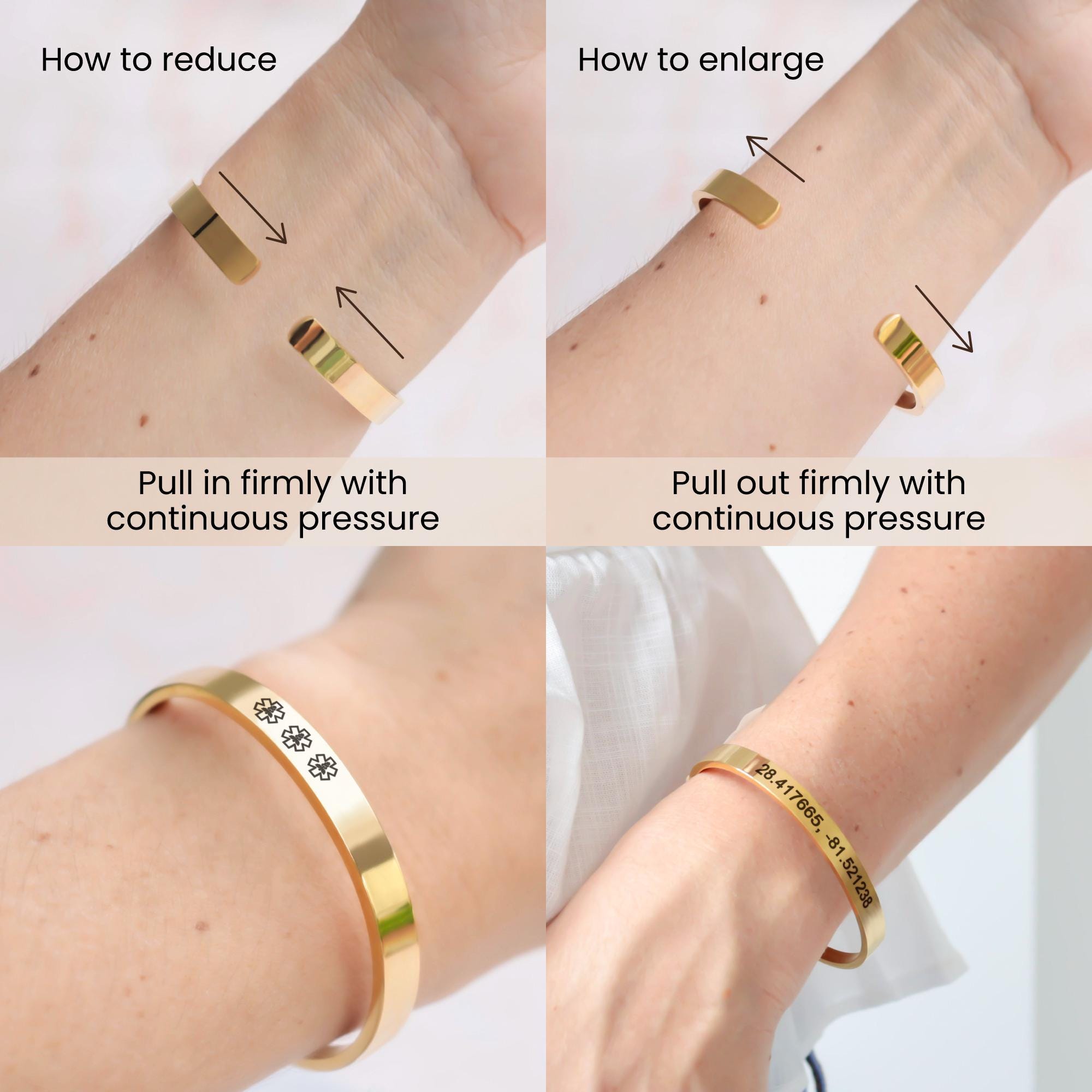 Personalized Type 1 Diabetes Medical Alert women Bracelet, Personalized Emergency Medic Conditions ID Jewelry