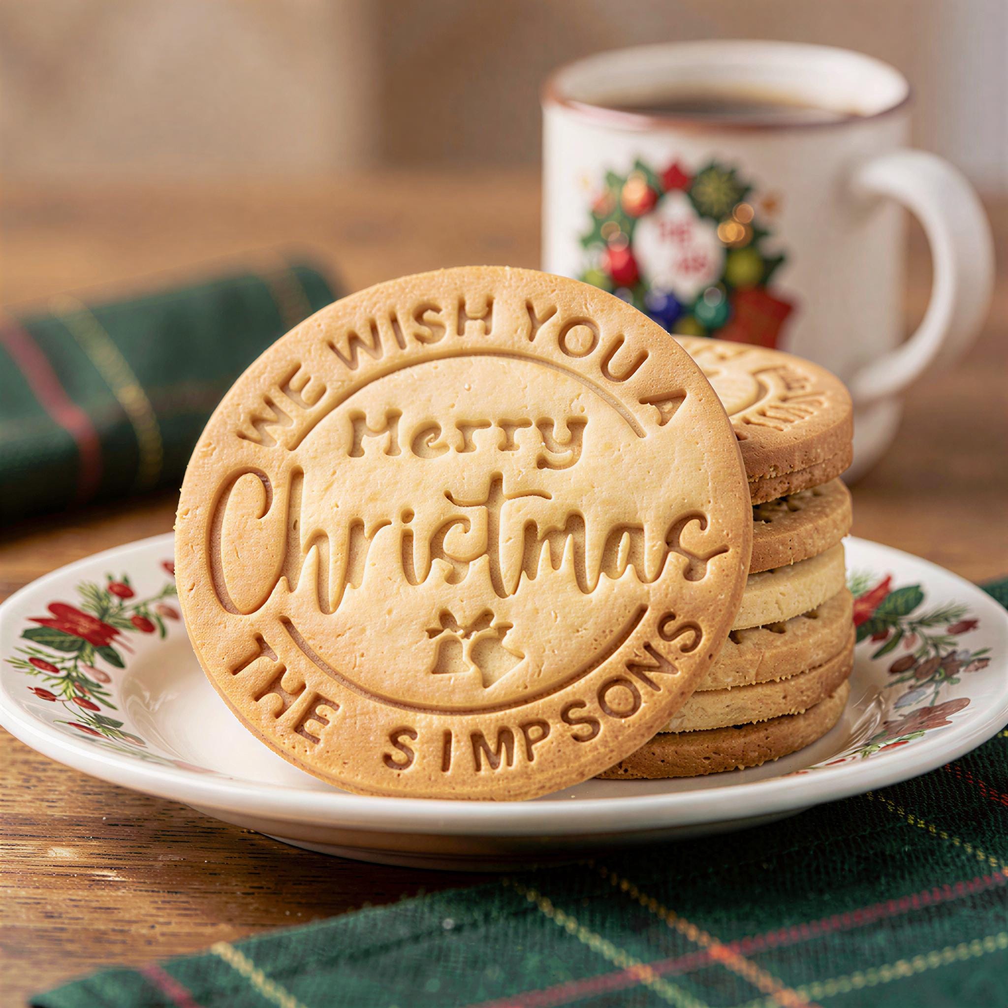 Personalized Christmas Cookie Stamp & Cutter, Custom Family Name, Four Shapes, Recipe included