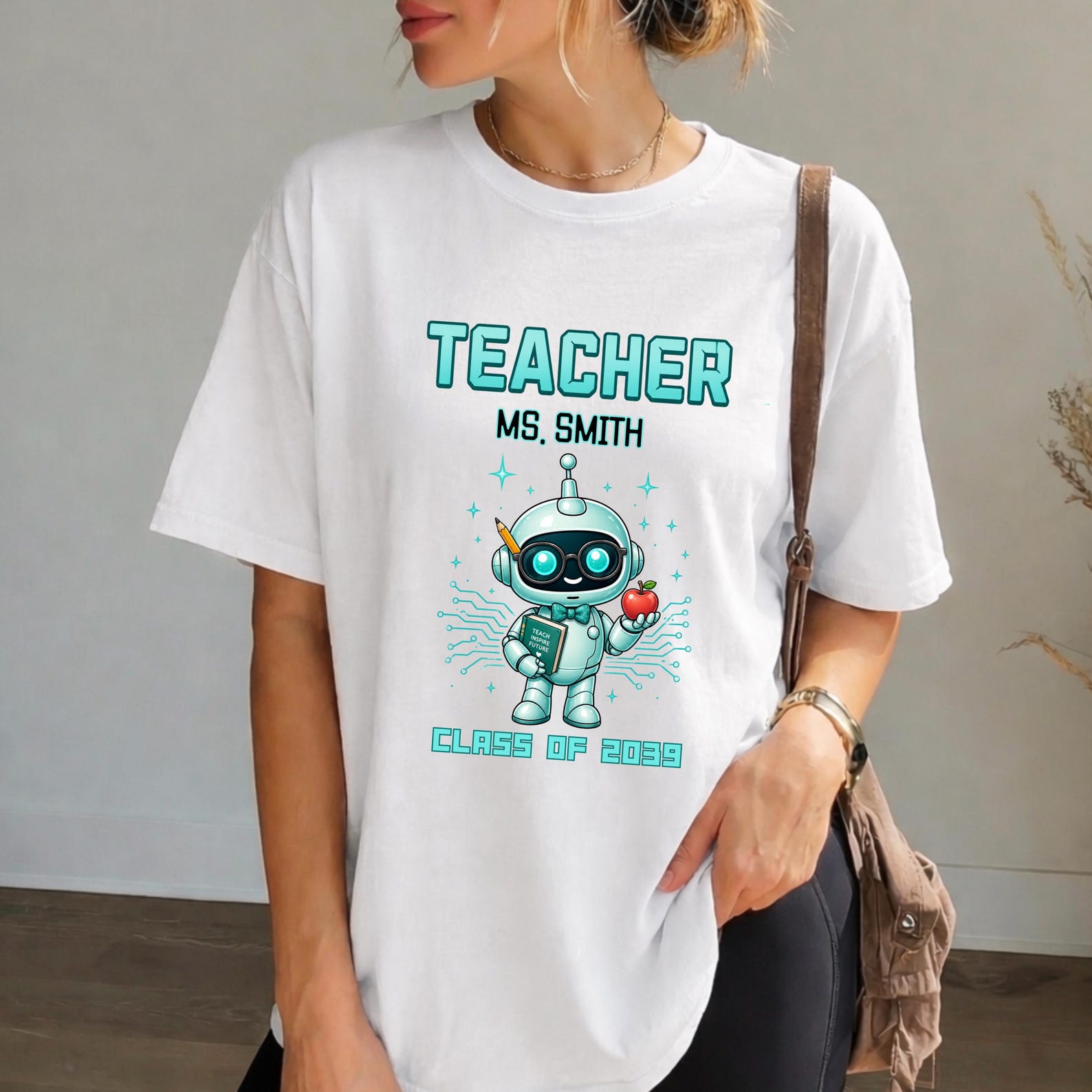 Personalized Computer Teacher Shirt, Custom Robotics Teacher Gift, Coding Teacher Tee, AI Teacher Shirt