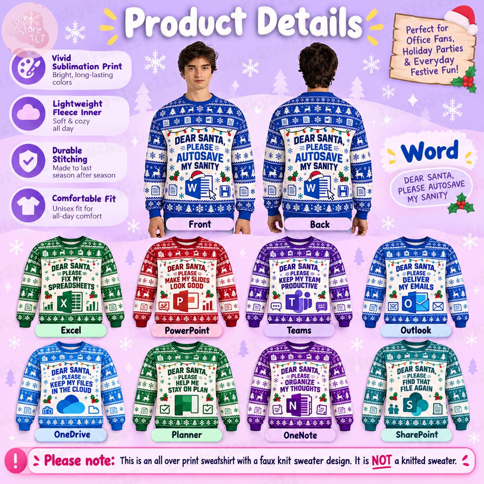 Matching Office Christmas Sweatshirts, Funny Ugly Christmas Sweater for Coworkers, Office Holiday Party Outfit, Personalized Work Gift 2026
