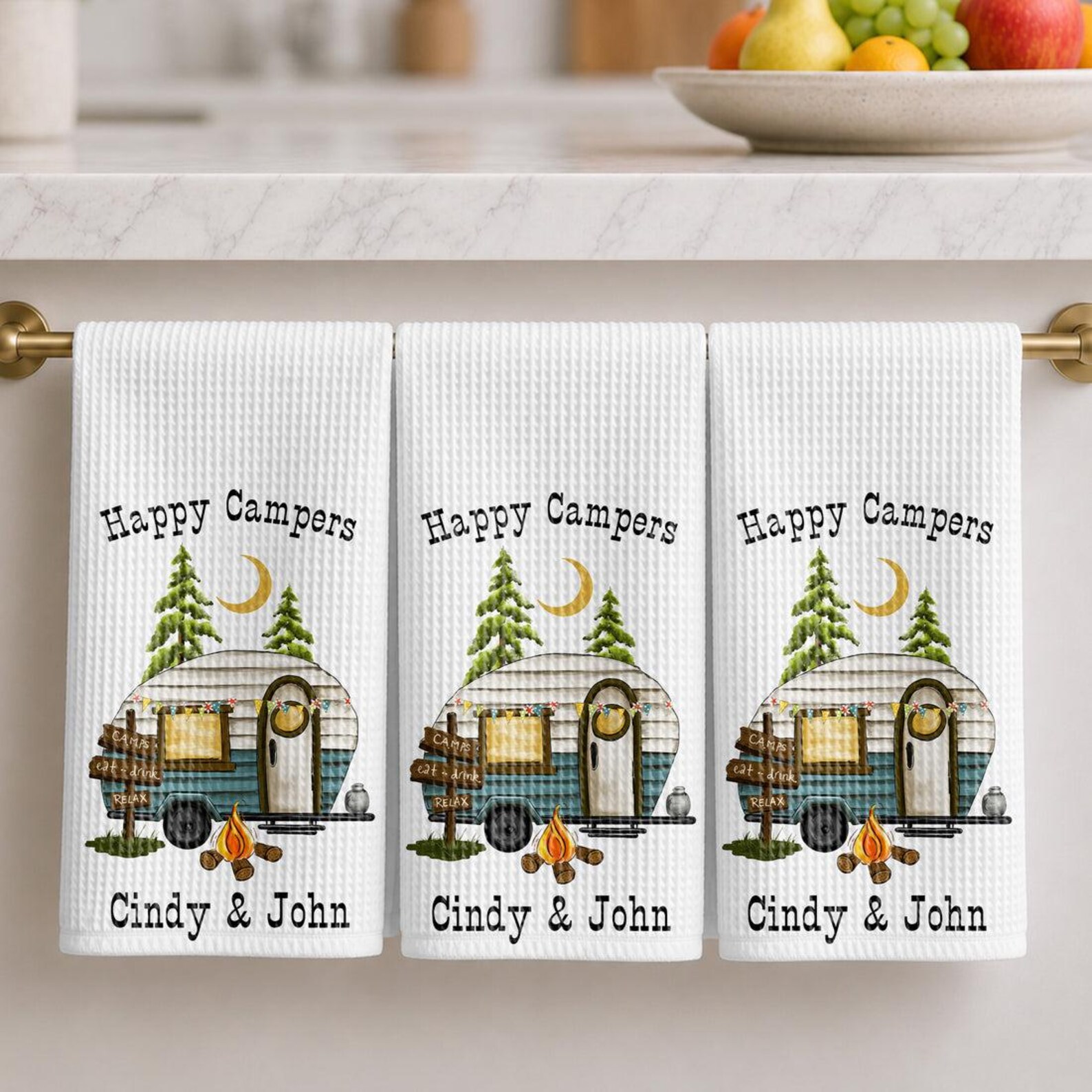 [Copy]Personalized Camping Christmas gift for Couples Tent Camping Decor Custom Pappy Camper Tea Towel Kitchen Decoration Friendsmas gift idea him
