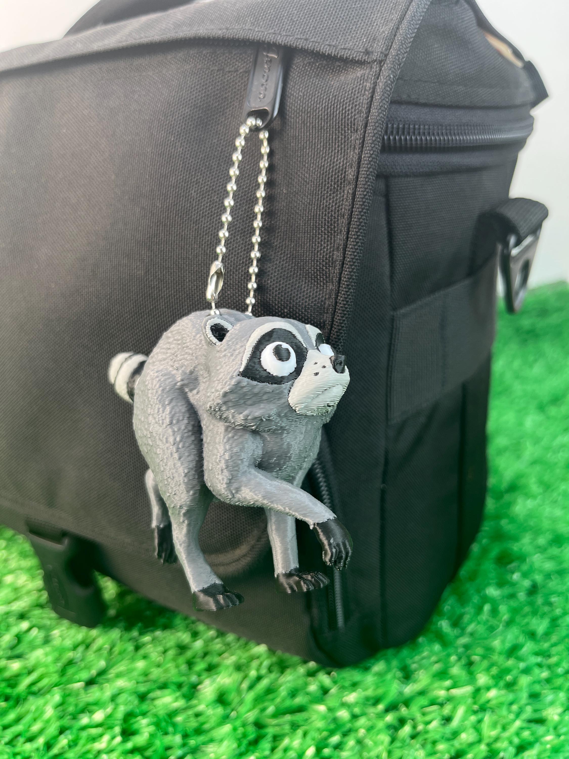 Jimothy the Raccoon Keychain | Short Spine Viral Seattle Raccoon Meme Charm | Internet Famous Trash Panda Gift for Raccoon Lovers