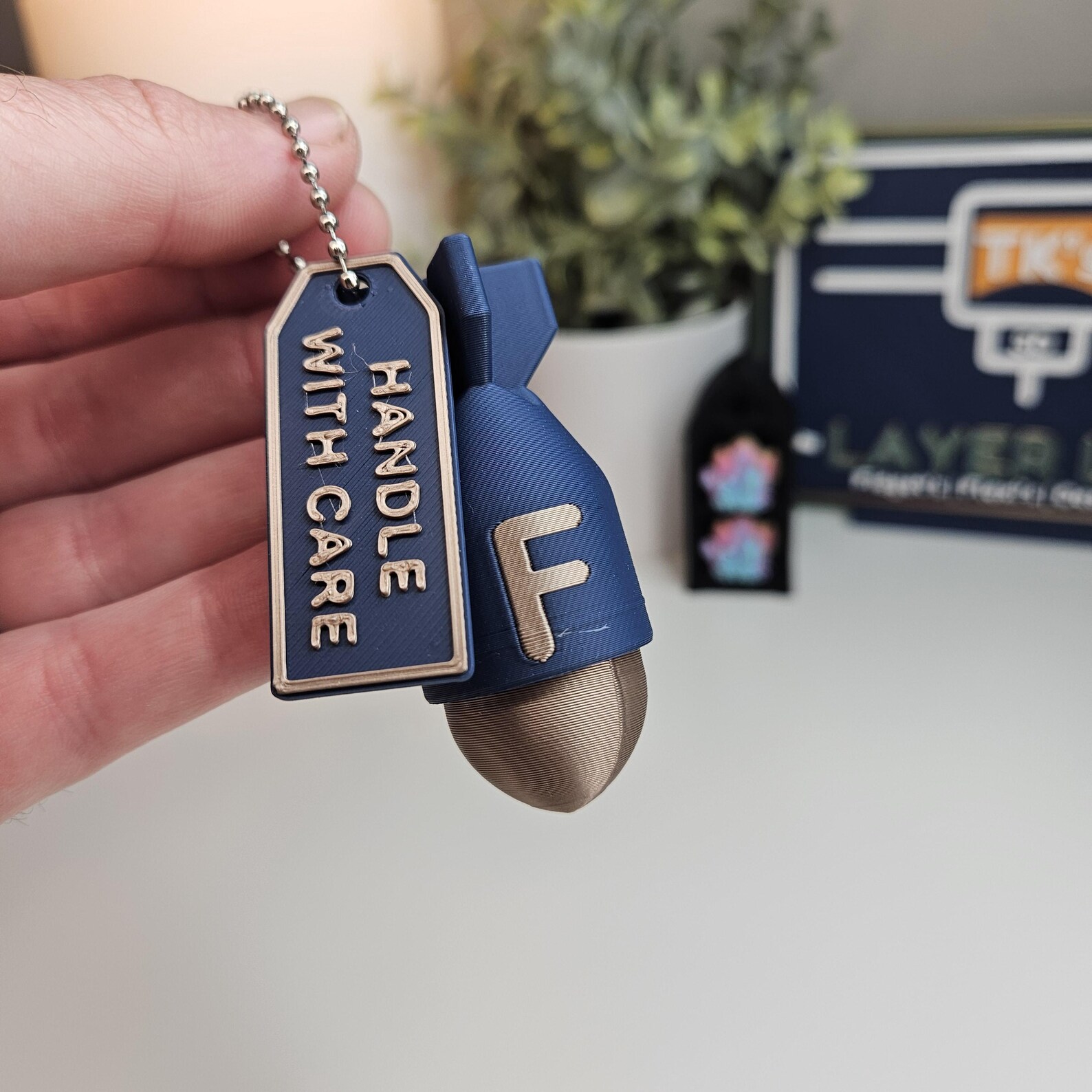 3D Printed F-Bomb Fidget Clicker Keychain | Funny Adult Gift | Stress Relief