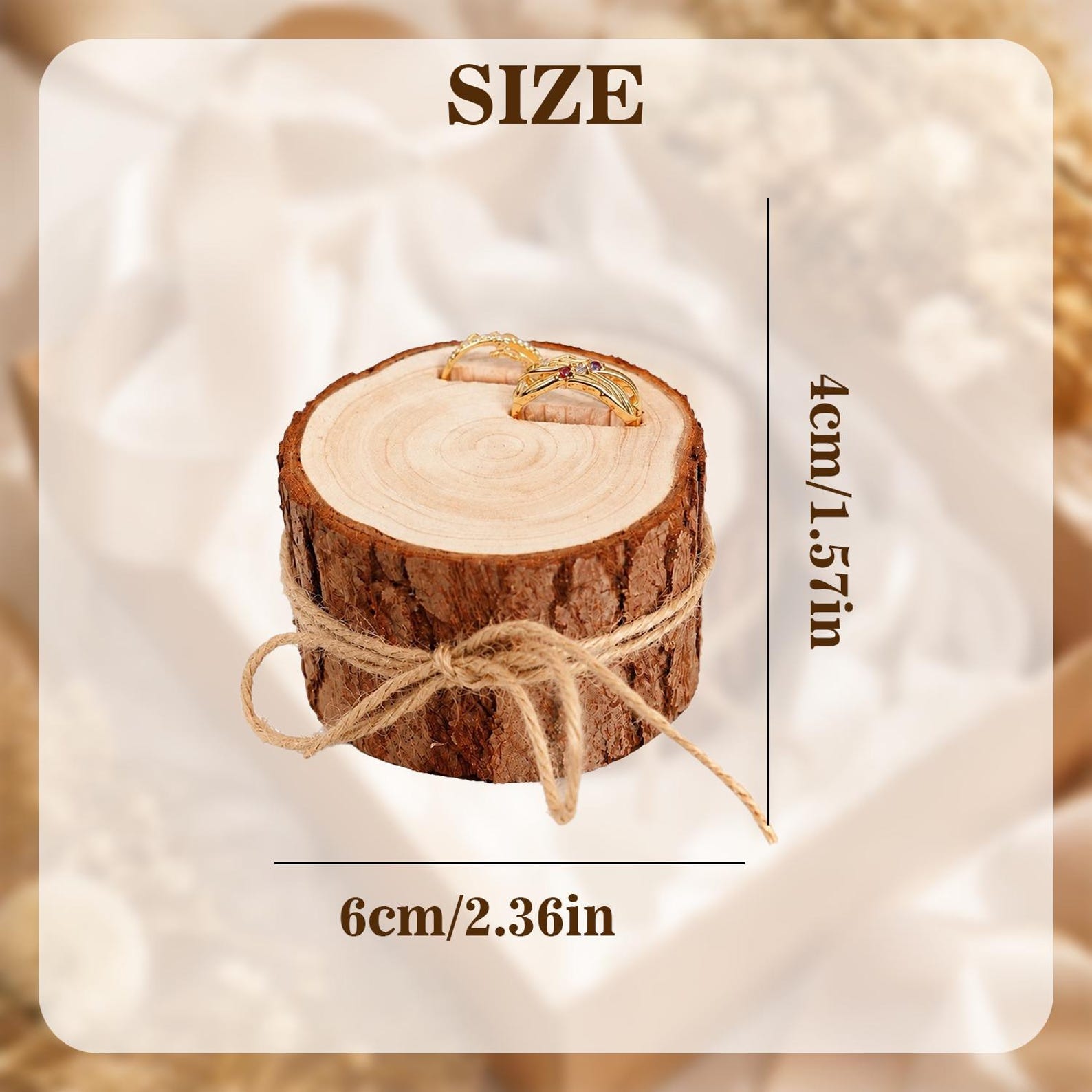 Personalised Tree Stump Ring Box, Rustic Wedding Engagement Holder, Personalized Wooden Proposal Box,Golden Silver Wedding Anniversary Tree Trunk