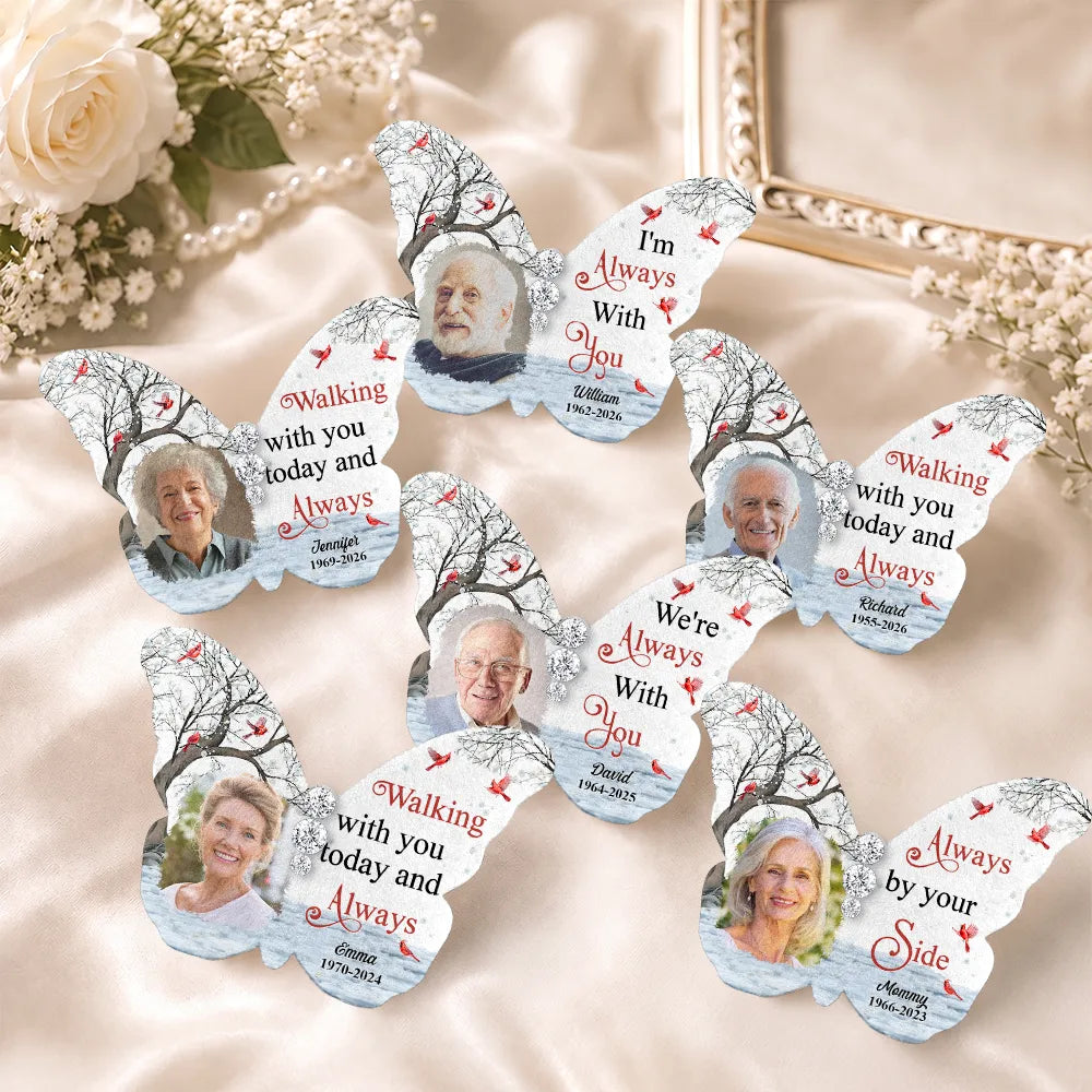 Personalized Photo Walking With You Today And Always - Personalized Brooch