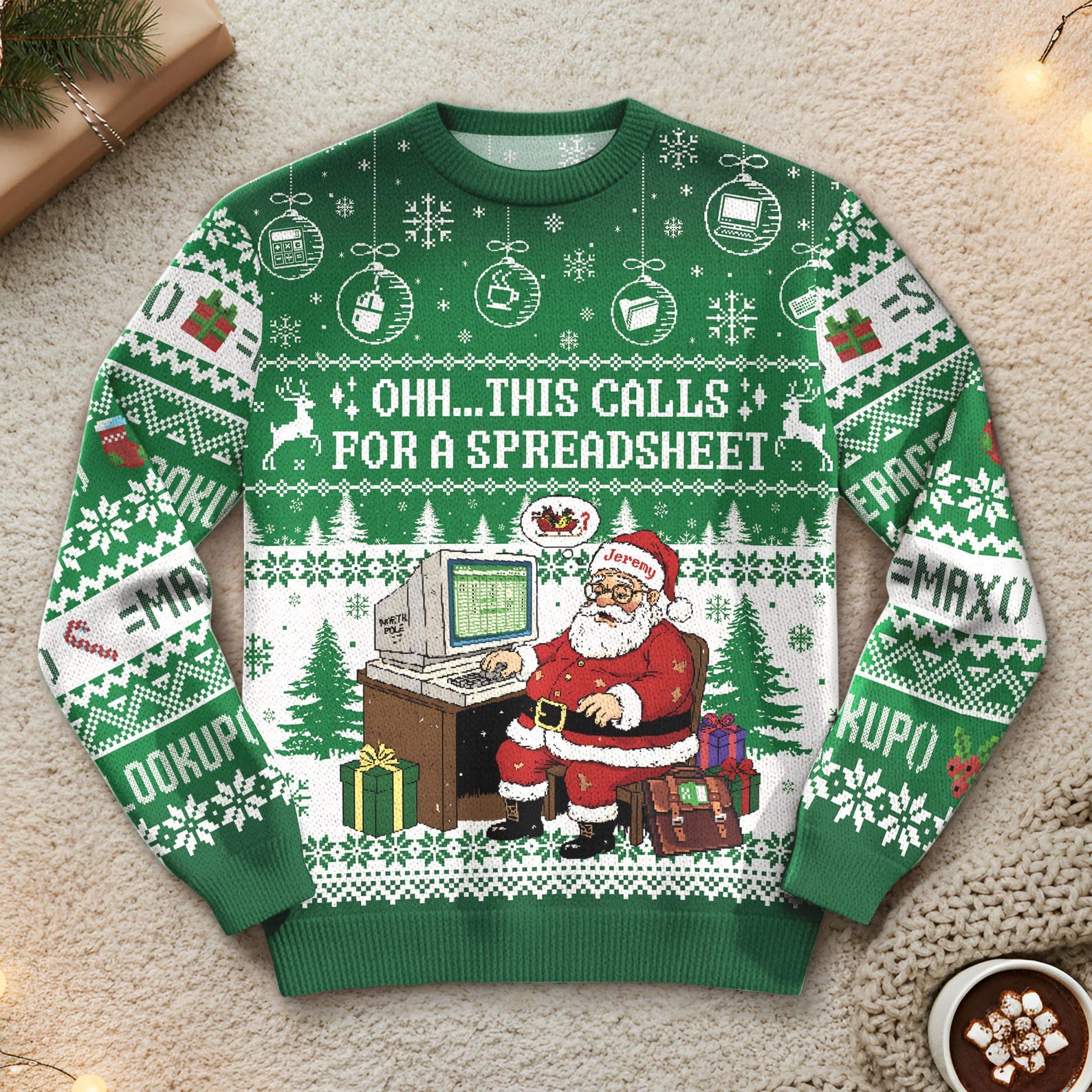 Personalized Ugly Spreadsheet Sweater, This Calls For A Spreadsheet Sweatshirt, Funny Accounting Shirt, Funny Christmas Jumper Gift for Accountant