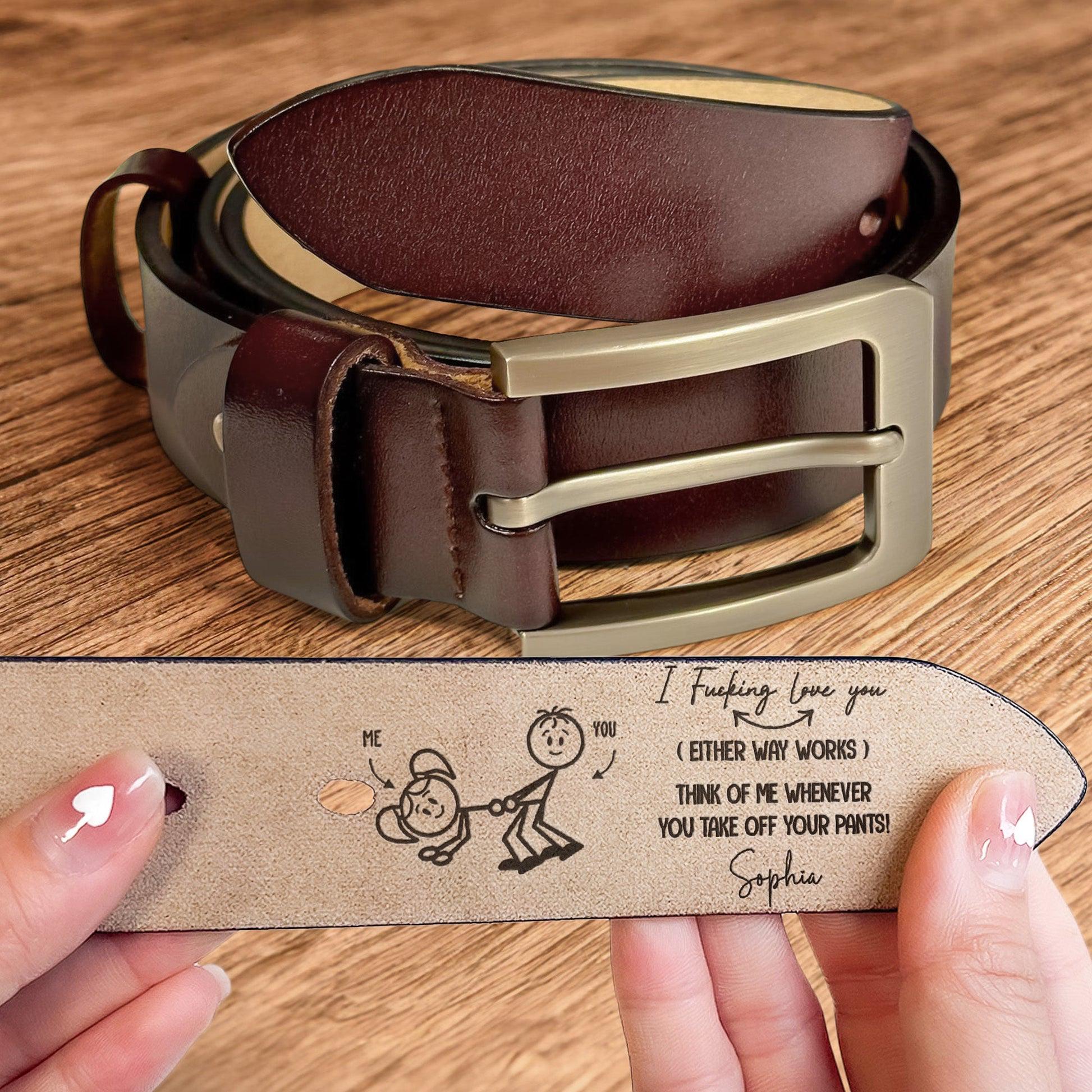 Personalized Leather Belt for Husband Boyfriend Custom Belt for Him Anniversary Christmas Day Gift for Husband Leather Gift for him