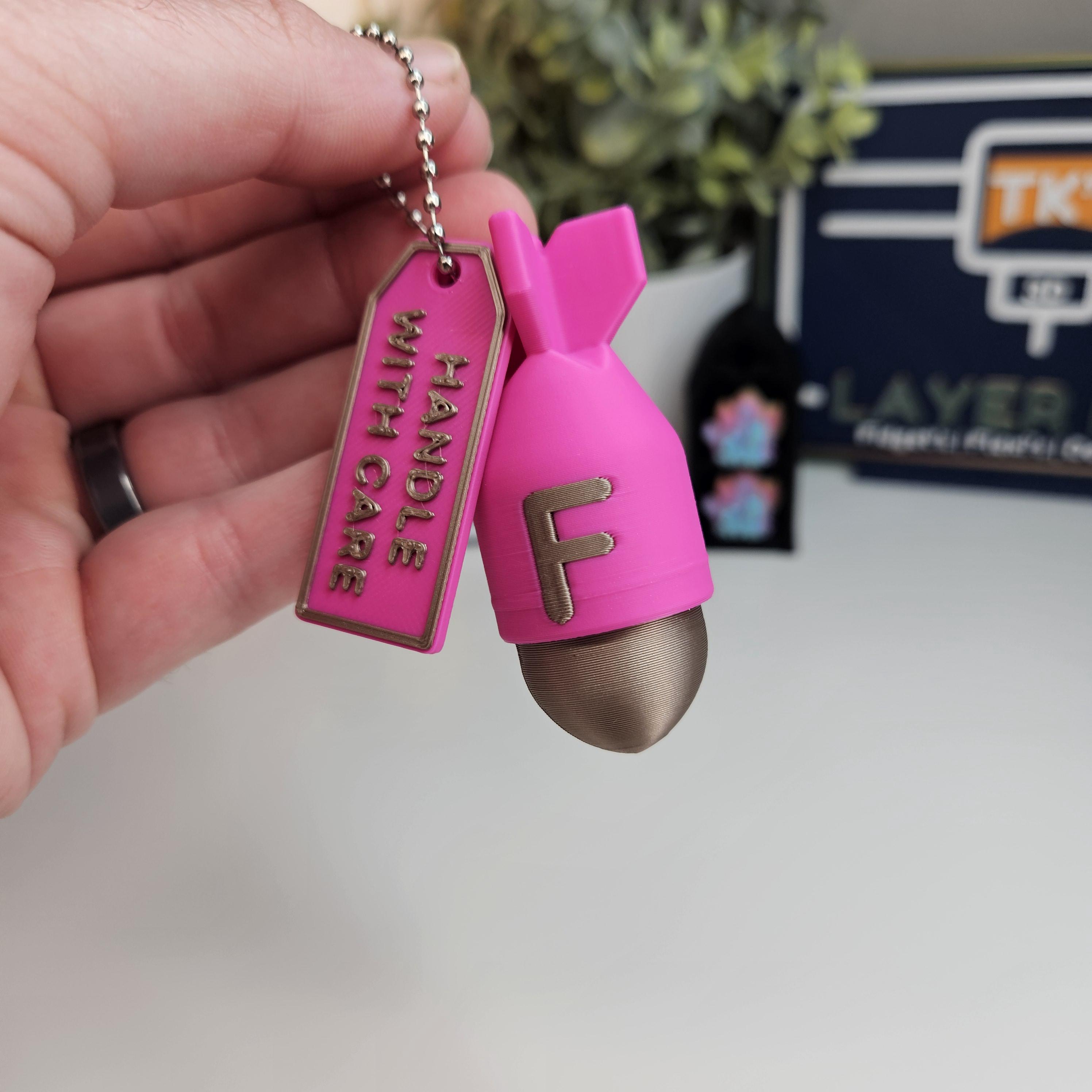 3D Printed F-Bomb Fidget Clicker Keychain | Funny Adult Gift | Stress Relief