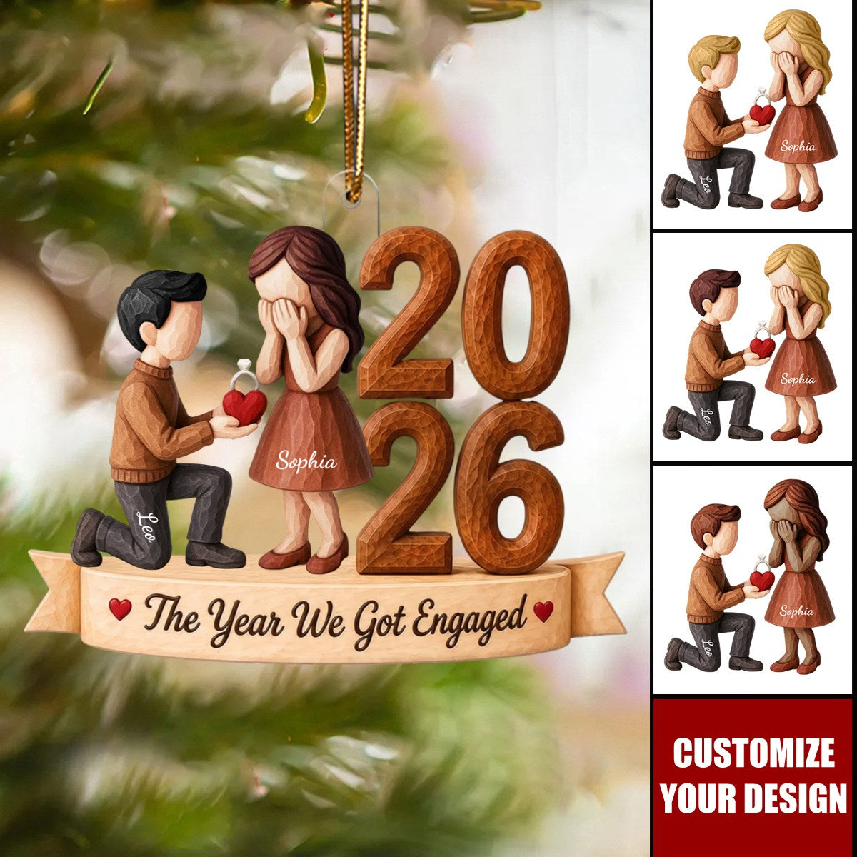 Personalized The Year We Got Engaged 2026 – Personalized Acrylic Ornament