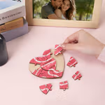 Personalized 12 Reasons I Love You Heart Wooden Puzzles with Name Anniversary Wedding Gift for Couple Husband Wife