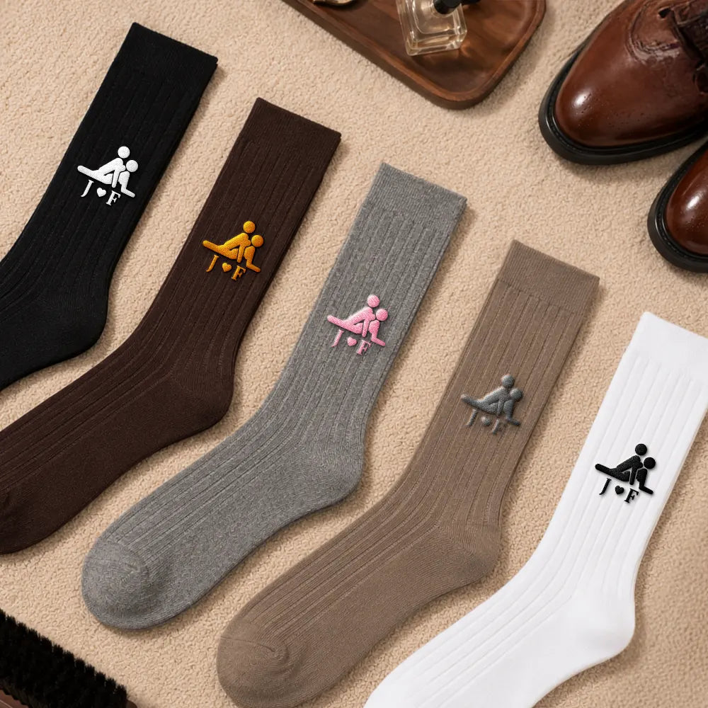 Personalized Naughty Couple Position Funny Gift For Husband Boyfriend - Personalized Embroidered Socks