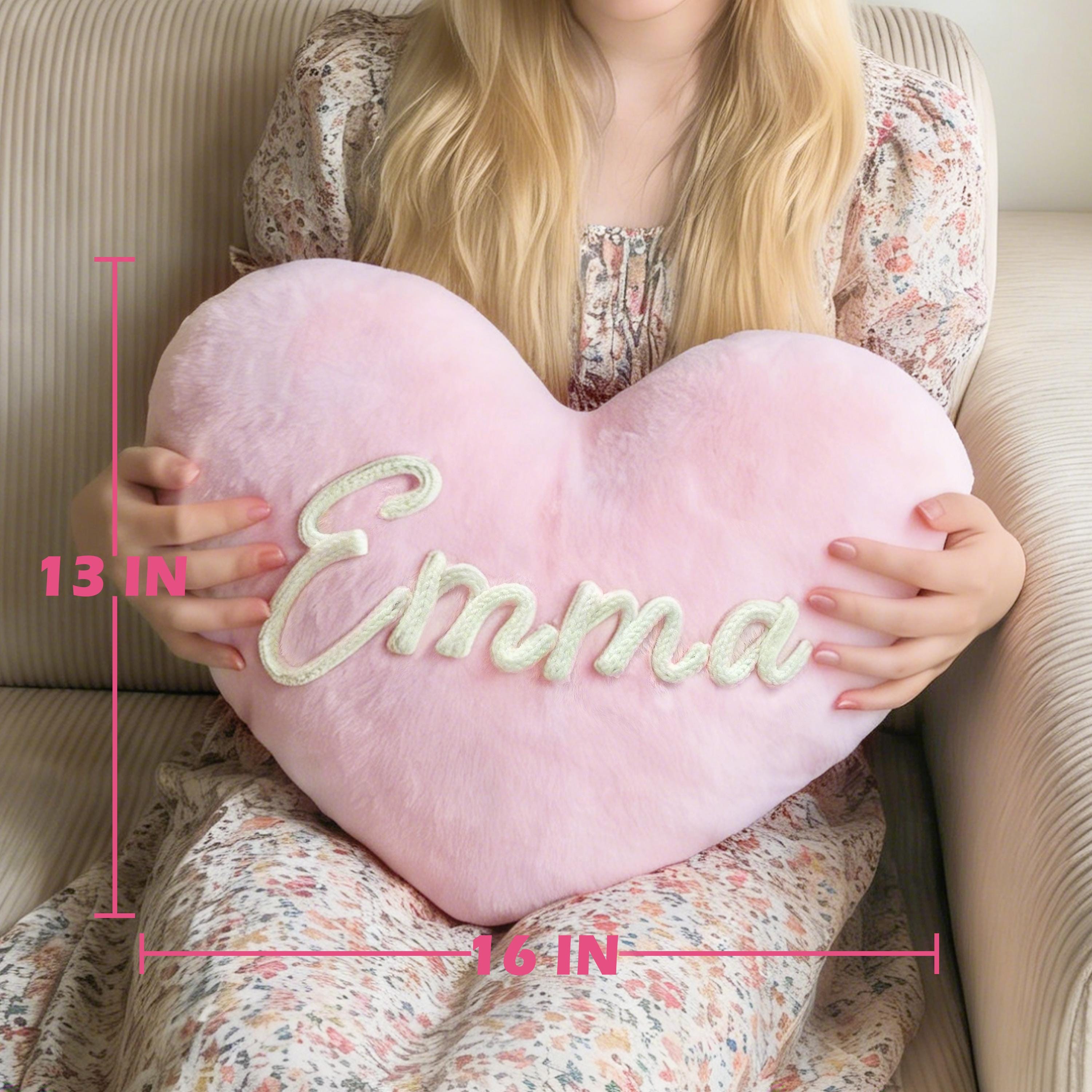 Personalized Heart Pillow Custom Name Design Sweet Gift For Girls Valentine's Day Gift