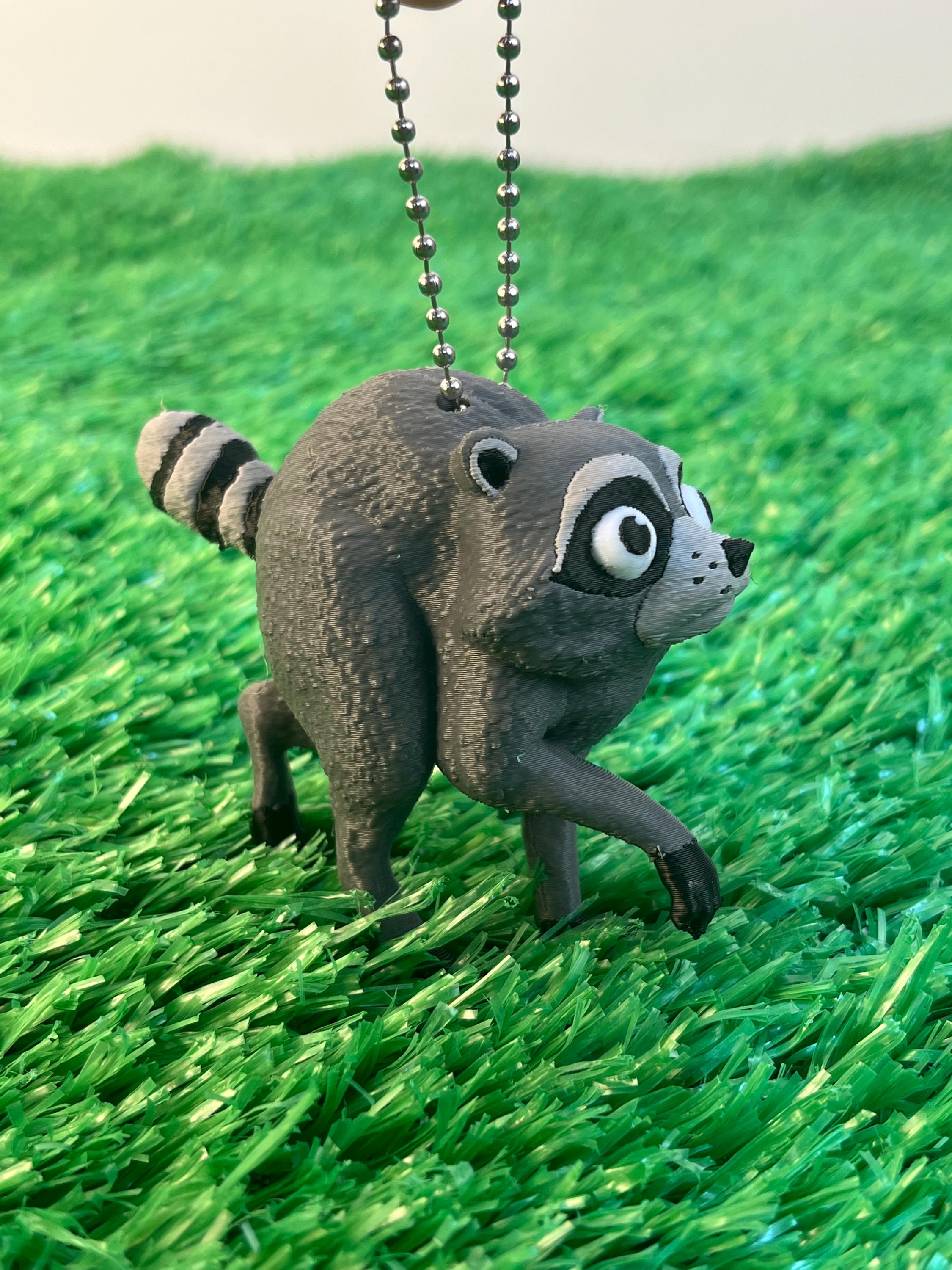 Jimothy the Raccoon Keychain | Short Spine Viral Seattle Raccoon Meme Charm | Internet Famous Trash Panda Gift for Raccoon Lovers