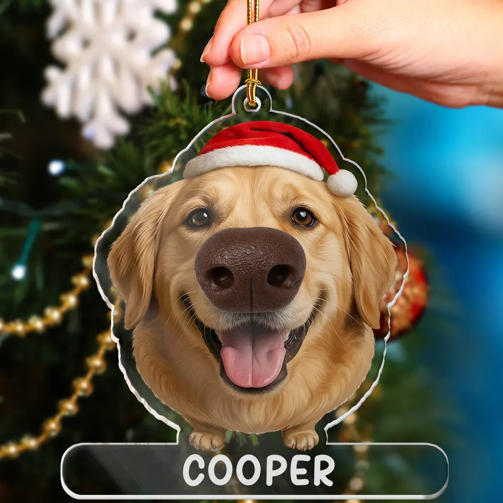 Personalized Photo Funny Dog Nose Gift For Dog Lovers - Personalized Squishy Acrylic Ornament