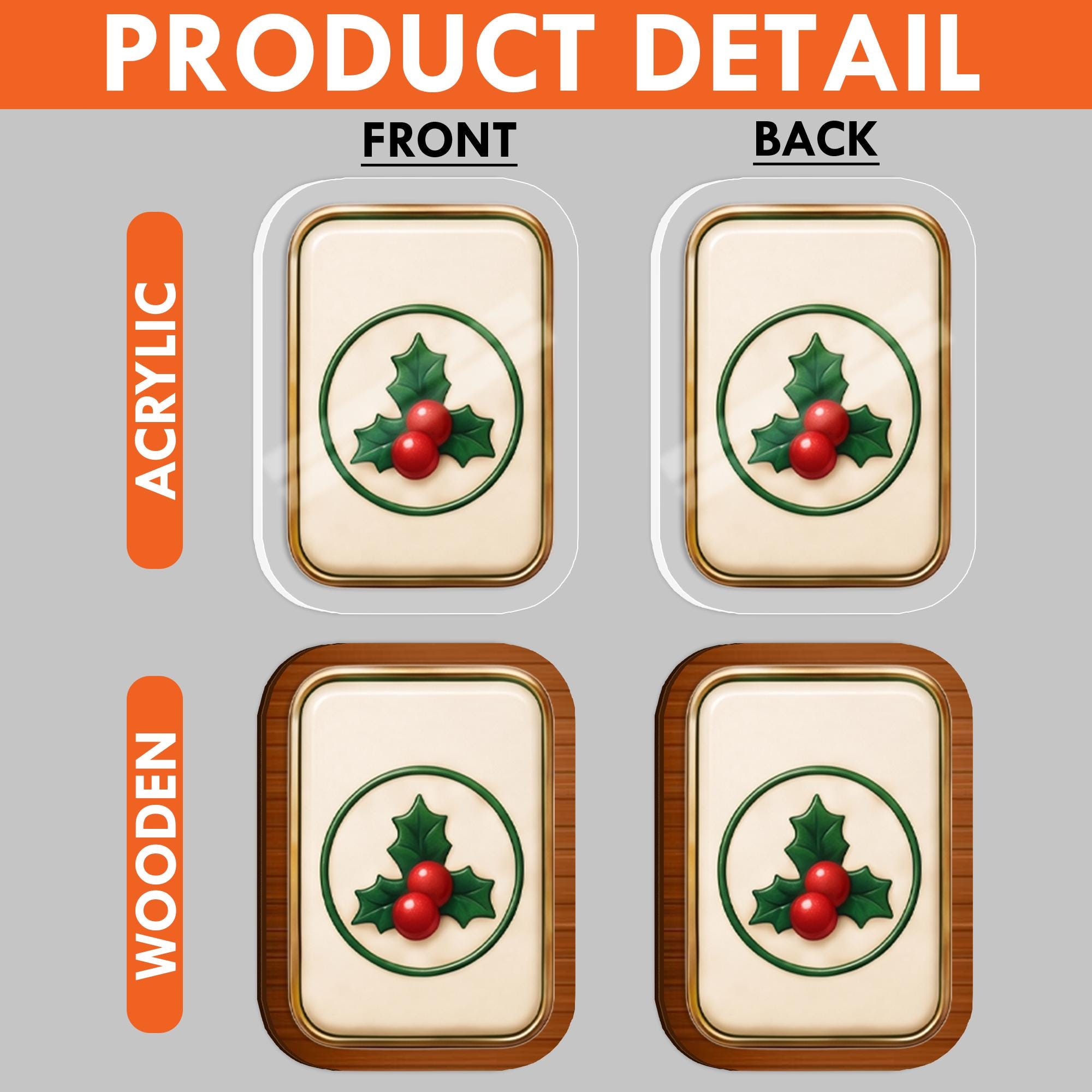 Personalized Mahjong Advent Calendar: Custom Photo Box, 24 Christmas Charms