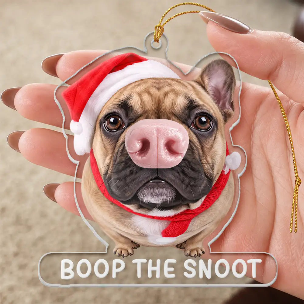 Personalized Photo Funny Dog Nose Gift For Dog Lovers - Personalized Squishy Acrylic Ornament