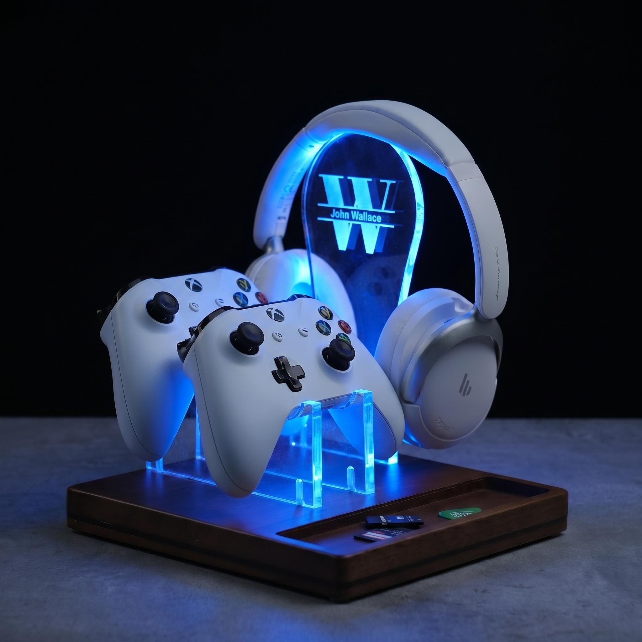 Personalized Led Headphone Stand, Streamer Headset Holder Stand, Gamertag Led Light Sign, Headphone Holder, Christmas Gifts for Gamers