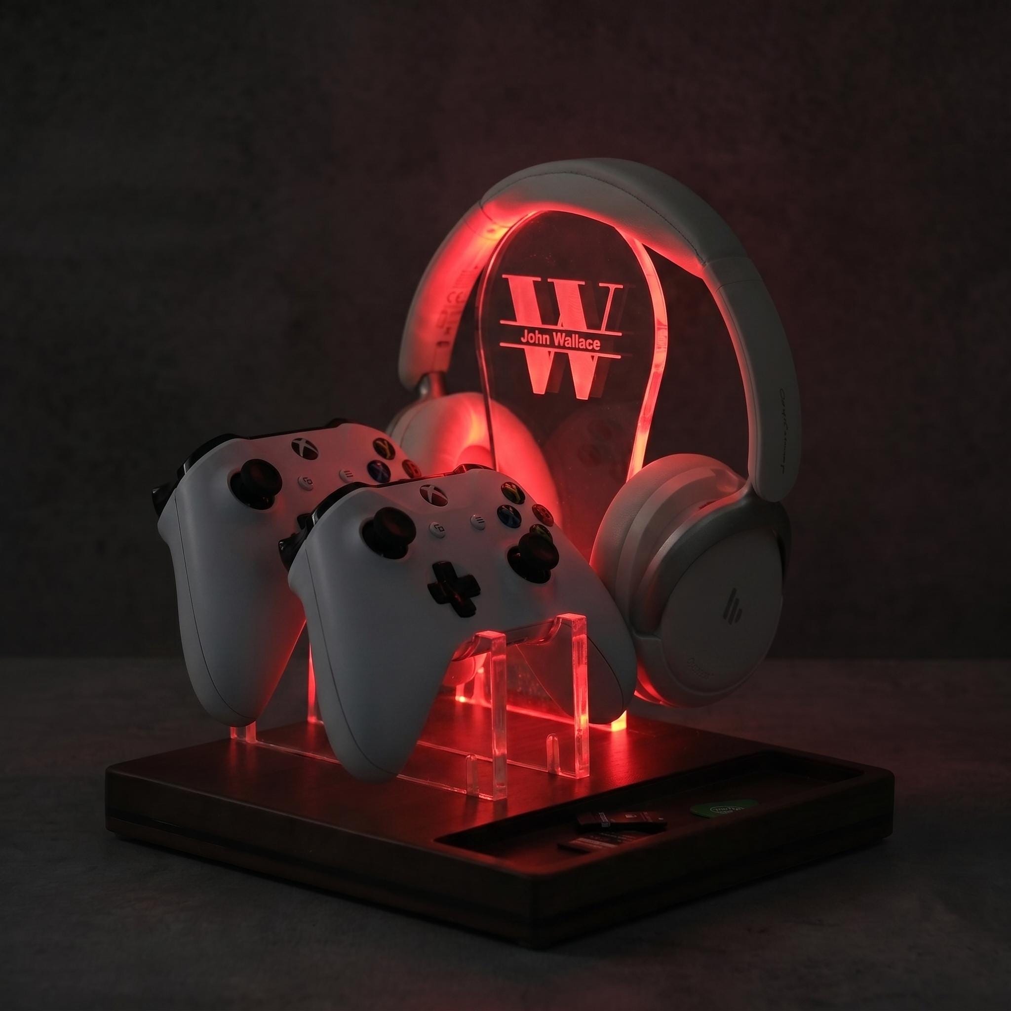 Personalized Led Headphone Stand, Streamer Headset Holder Stand, Gamertag Led Light Sign, Headphone Holder, Christmas Gifts for Gamers