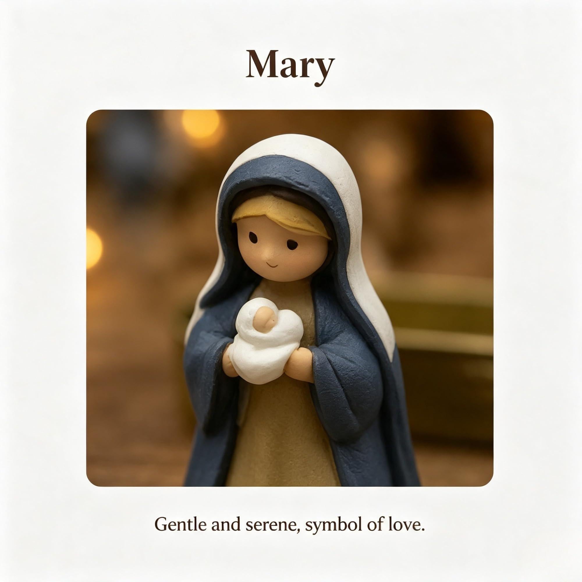 3D Mini Nativity Set, Shepherd & Manger Scene, Tin Box Baby Jesus Figurines, Christian Christmas Gift, Pocket Bible Keepsake