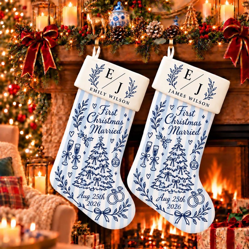 [Copy]Personalized Photo Christmas Stocking Decor With Name