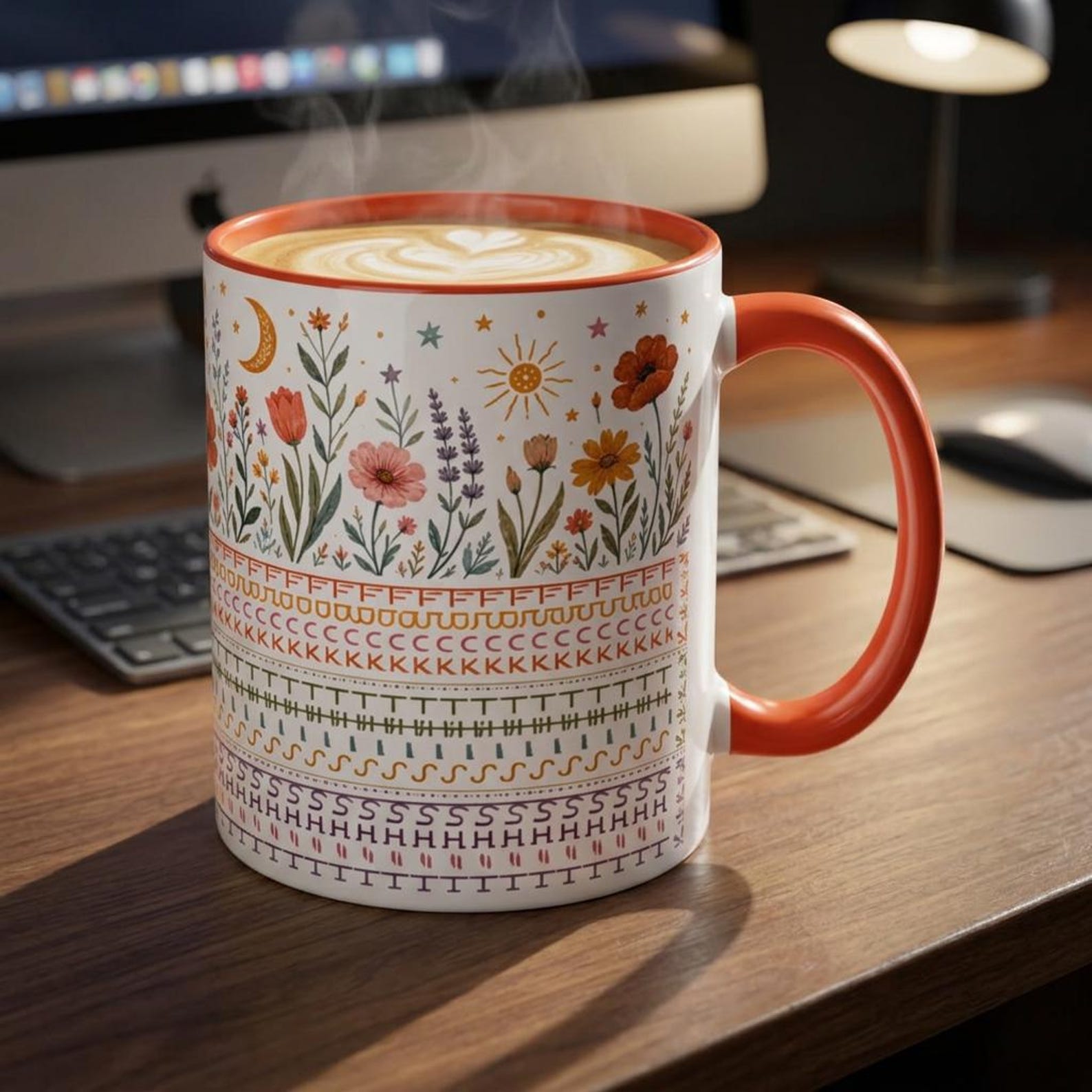 Hidden Swear Word Mug, Fuck This Shit Coffee Cup, Boho Floral Adult Humor Gift, Funny Coworker Mug, 11 oz Accent Mug
