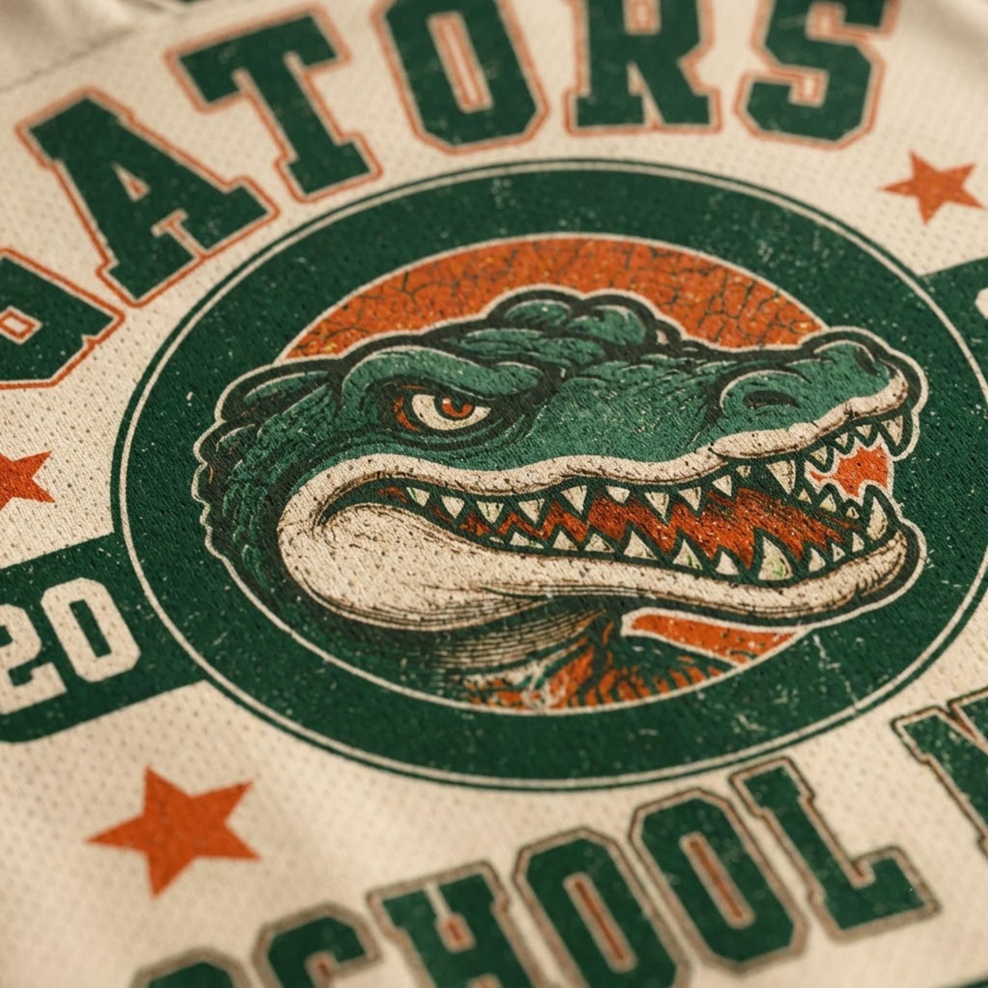 Personalized School Mascot Football Jersey, Custom Vintage Gators Tigers Wildcats V-Neck Shirt, Friday Night Lights School Spirit Top