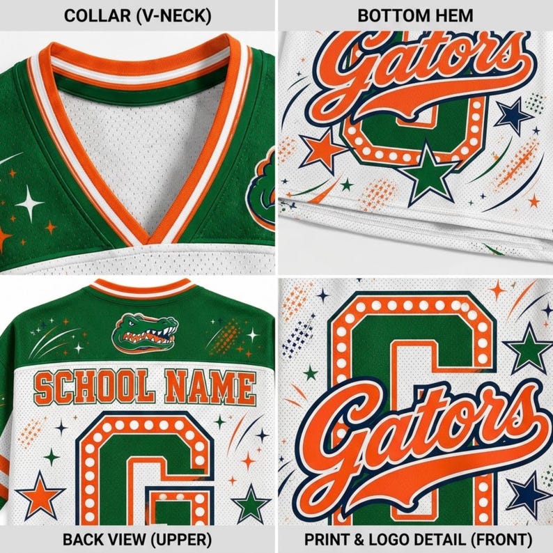 Personalized School Spirit Football Jersey, Custom Sparkle Glitter Letter Mascot V-Neck Shirt, Cute Game Day Friday Night Lights Apparel