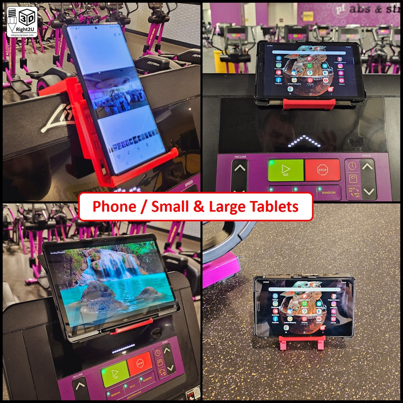 Personalized 3D Printed Fitness Tablet/Phone Stand for Treadmills & Stationary Bikes (NEW)