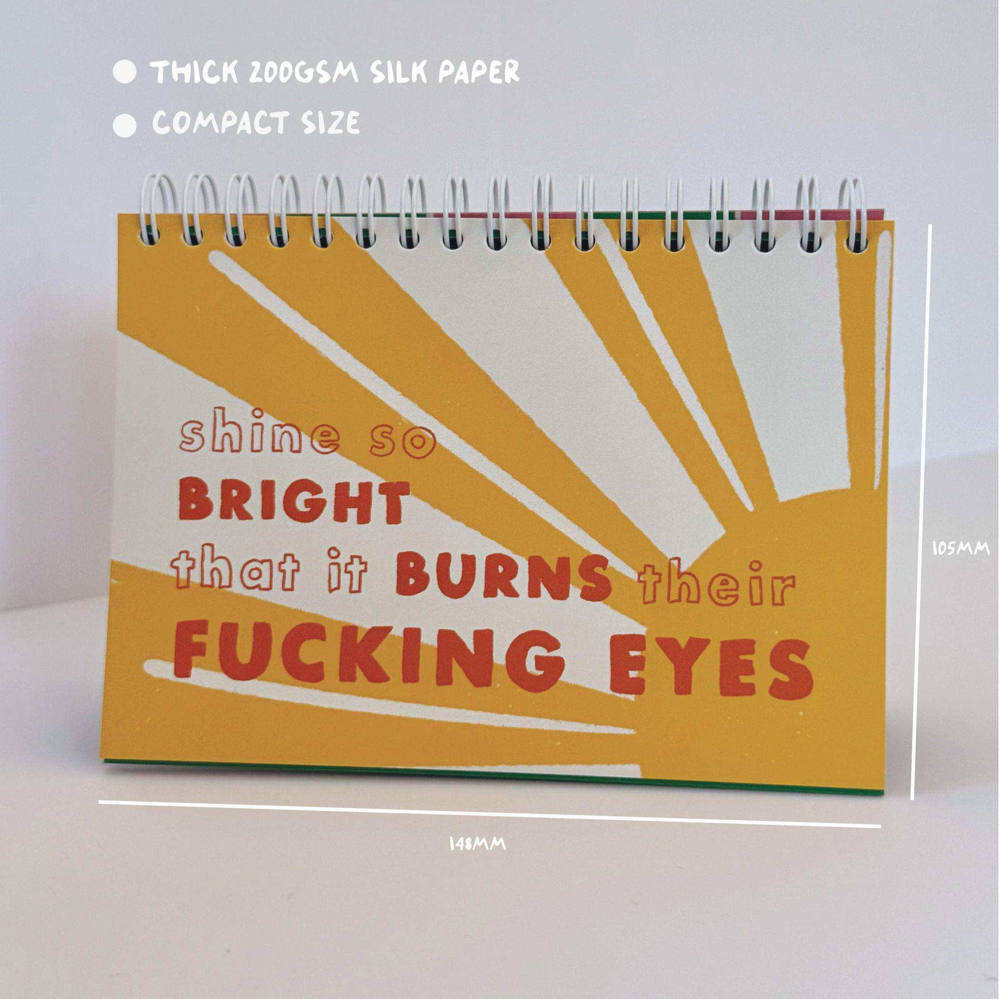 Sweary Affirmation Desk Flip Chart Desk Pad Book  52 Weeks of Positive F*cking Vibes Funny Adult Gift  Daily Motivation Office Gift