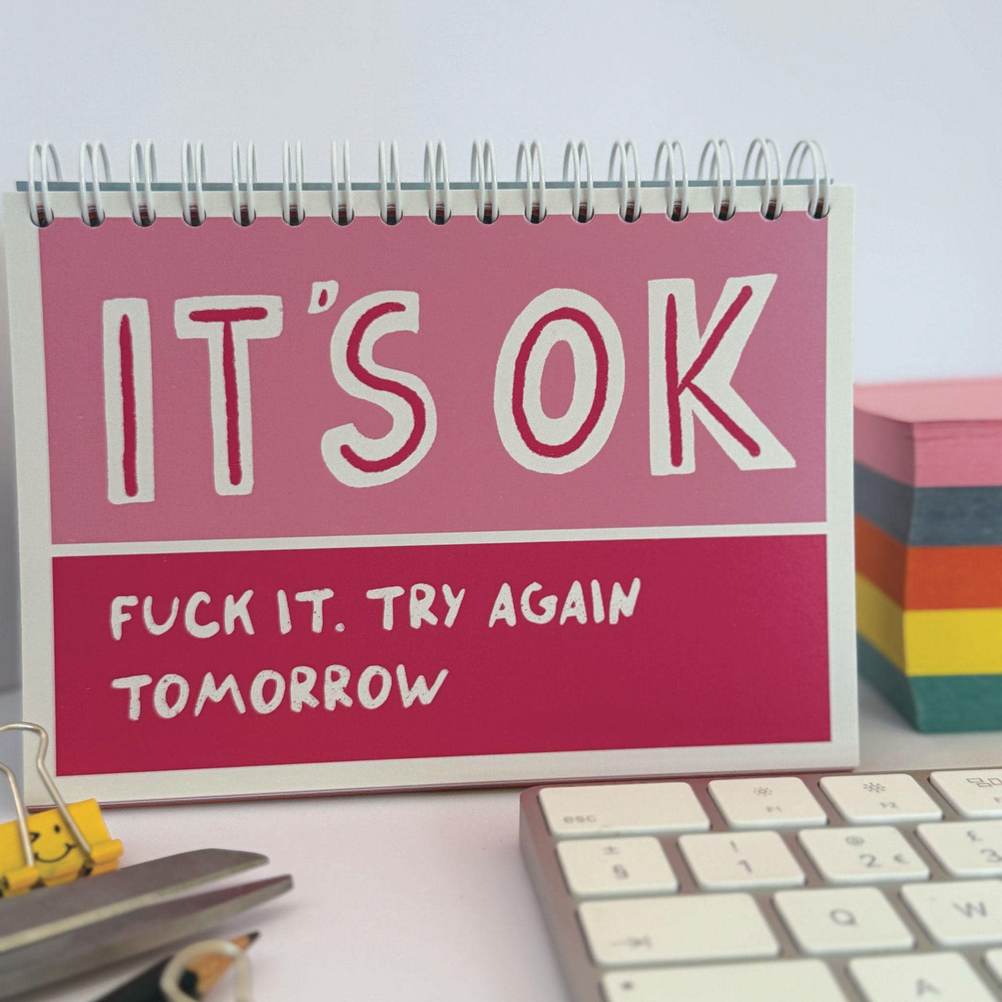 Sweary Affirmation Desk Flip Chart Desk Pad Book  52 Weeks of Positive F*cking Vibes Funny Adult Gift  Daily Motivation Office Gift