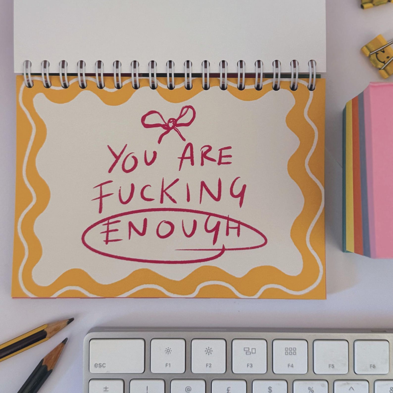 Sweary Affirmation Desk Flip Chart Desk Pad Book  52 Weeks of Positive F*cking Vibes Funny Adult Gift  Daily Motivation Office Gift