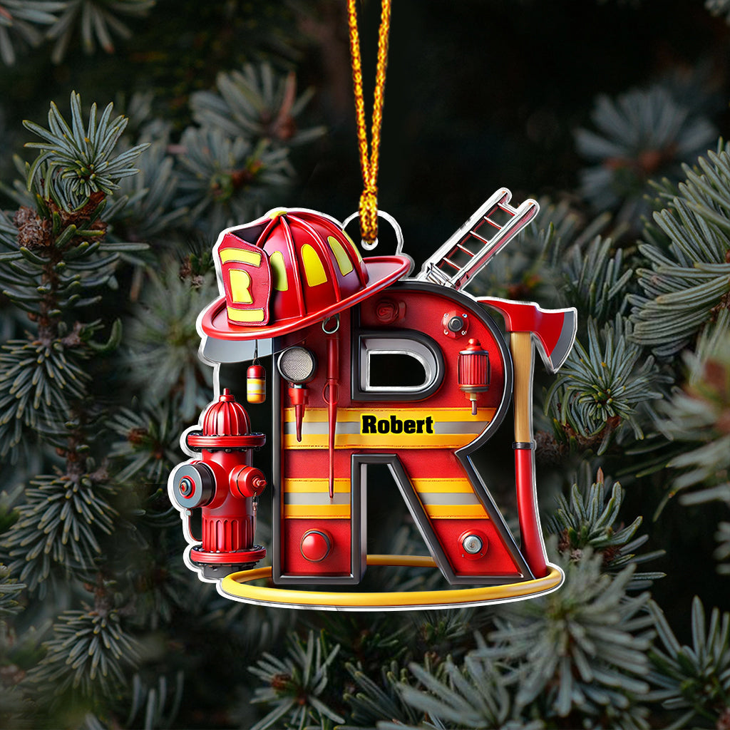 Personalized Firefighter Alphabet Decoration - Personalized Firefighter Ornament