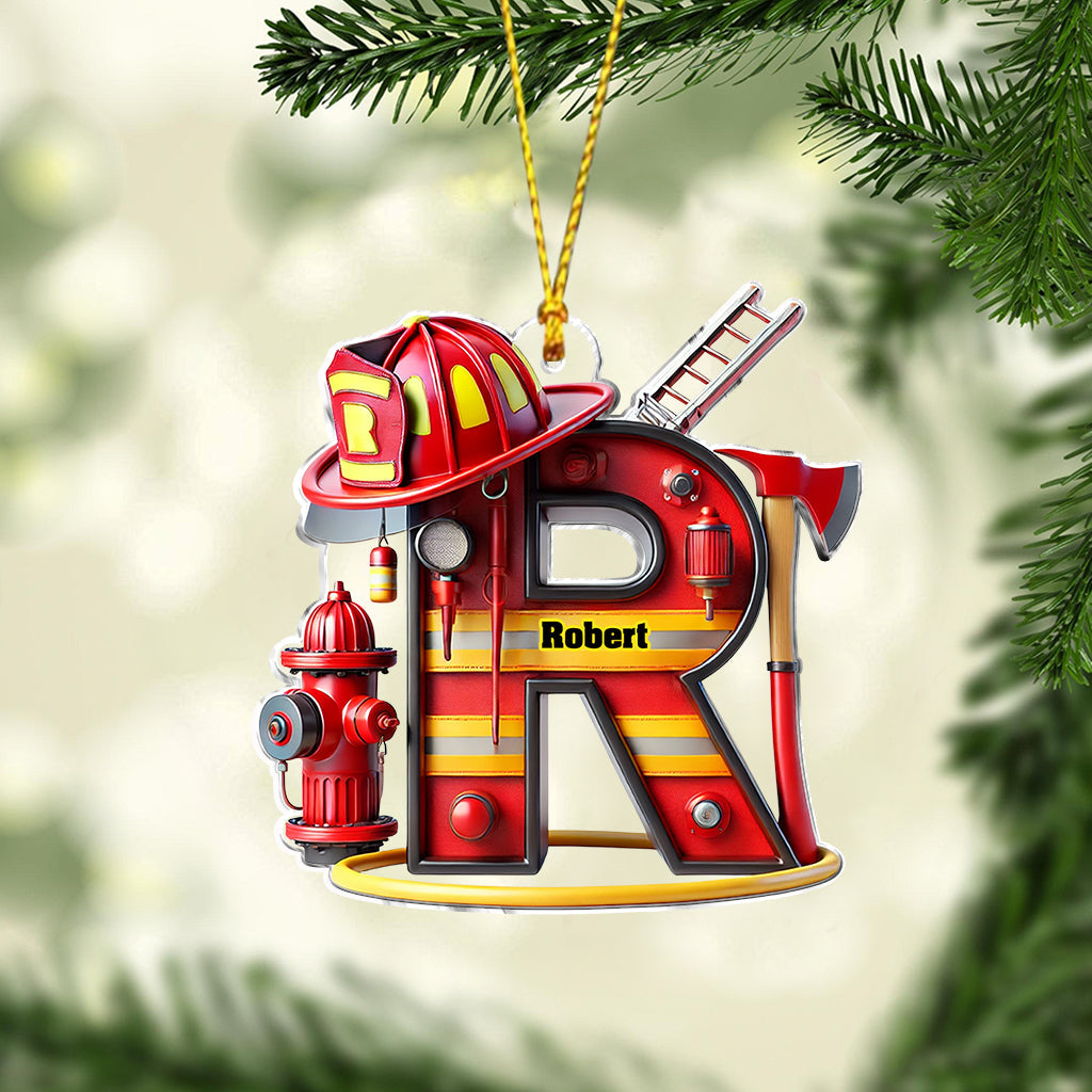 Personalized Firefighter Alphabet Decoration - Personalized Firefighter Ornament