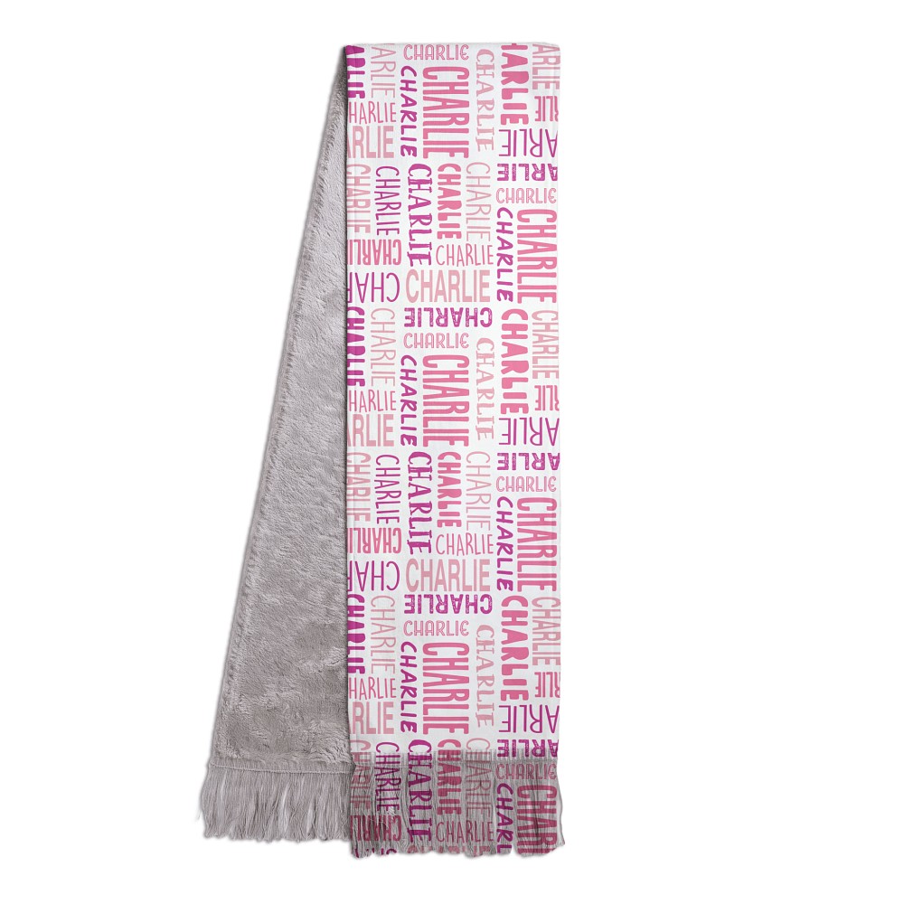 Personalized Criss-Cross Fun Sherpa Scarf with Name Gift for Her Him Christmas Gift Winter Holiday Gift Idea