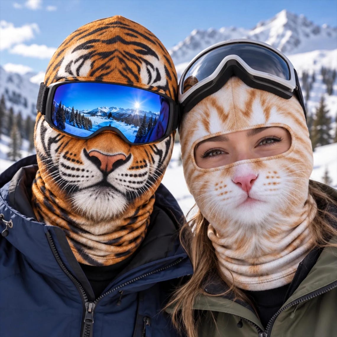 Funny Face Pets Ski Mask, Personalized Ski Balaclava Mask, Novelty Face Mask for Snowboarding, Gift for Ski Lovers