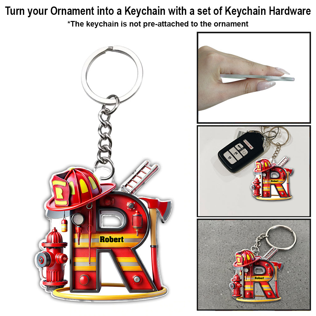 Personalized Firefighter Alphabet Decoration - Personalized Firefighter Ornament