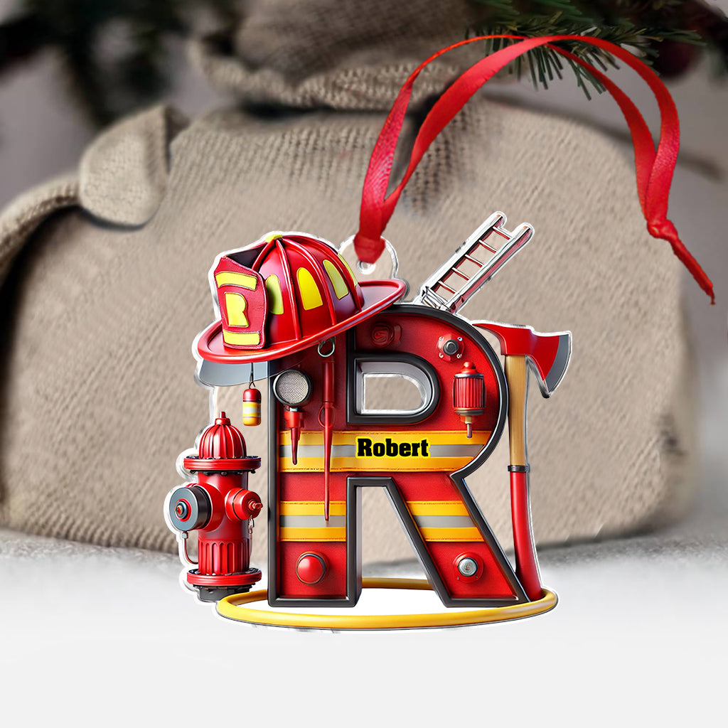 Personalized Firefighter Alphabet Decoration - Personalized Firefighter Ornament