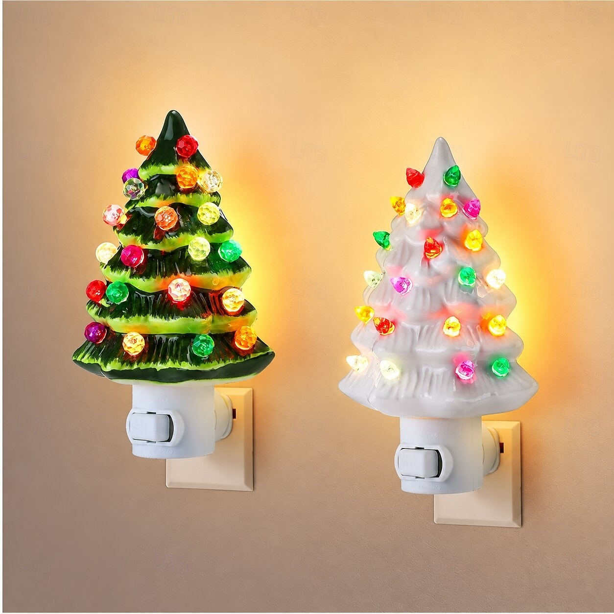 Resin Christmas Tree Night Light, Santa Elf Holiday Decor