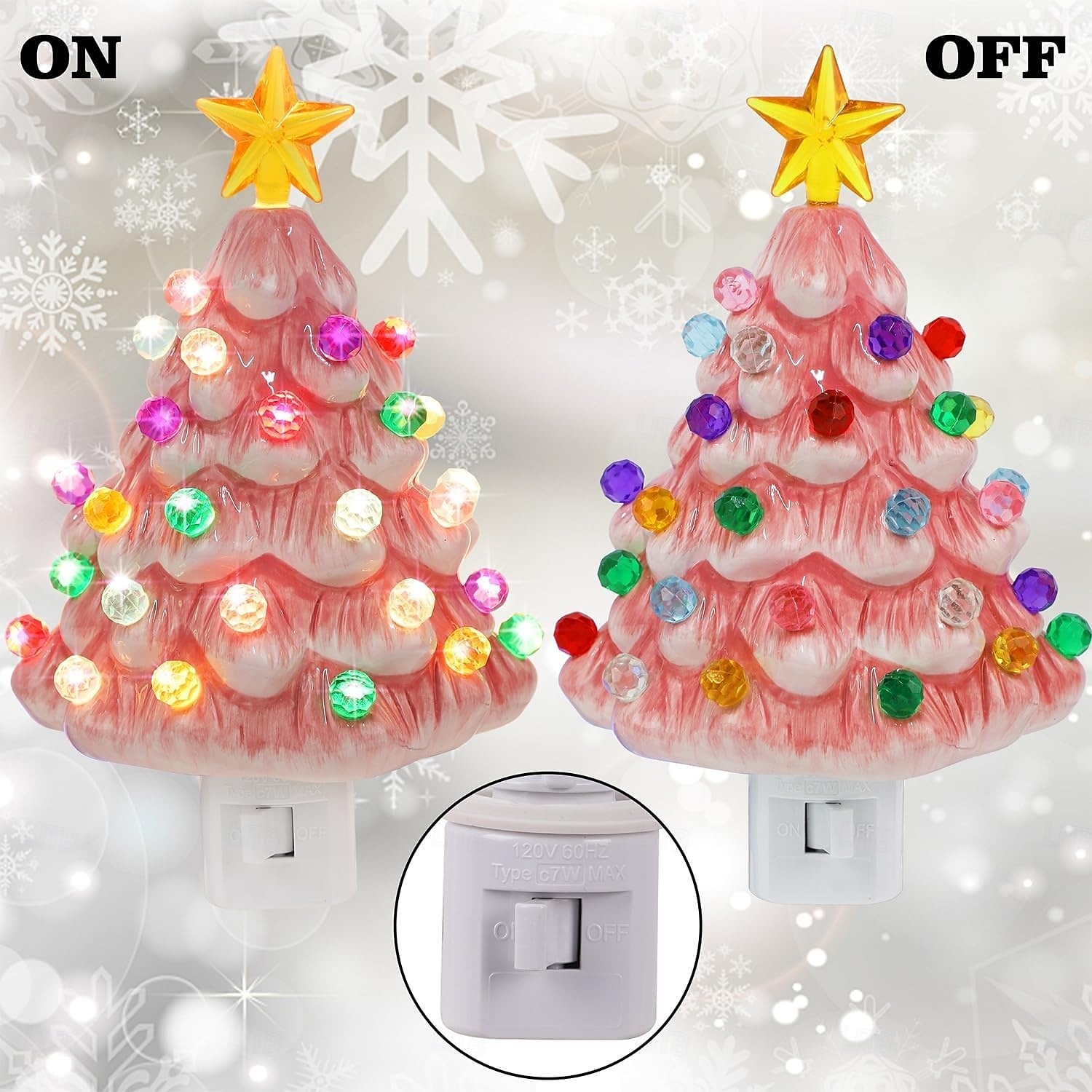 Resin Christmas Tree Night Light, Santa Elf Holiday Decor