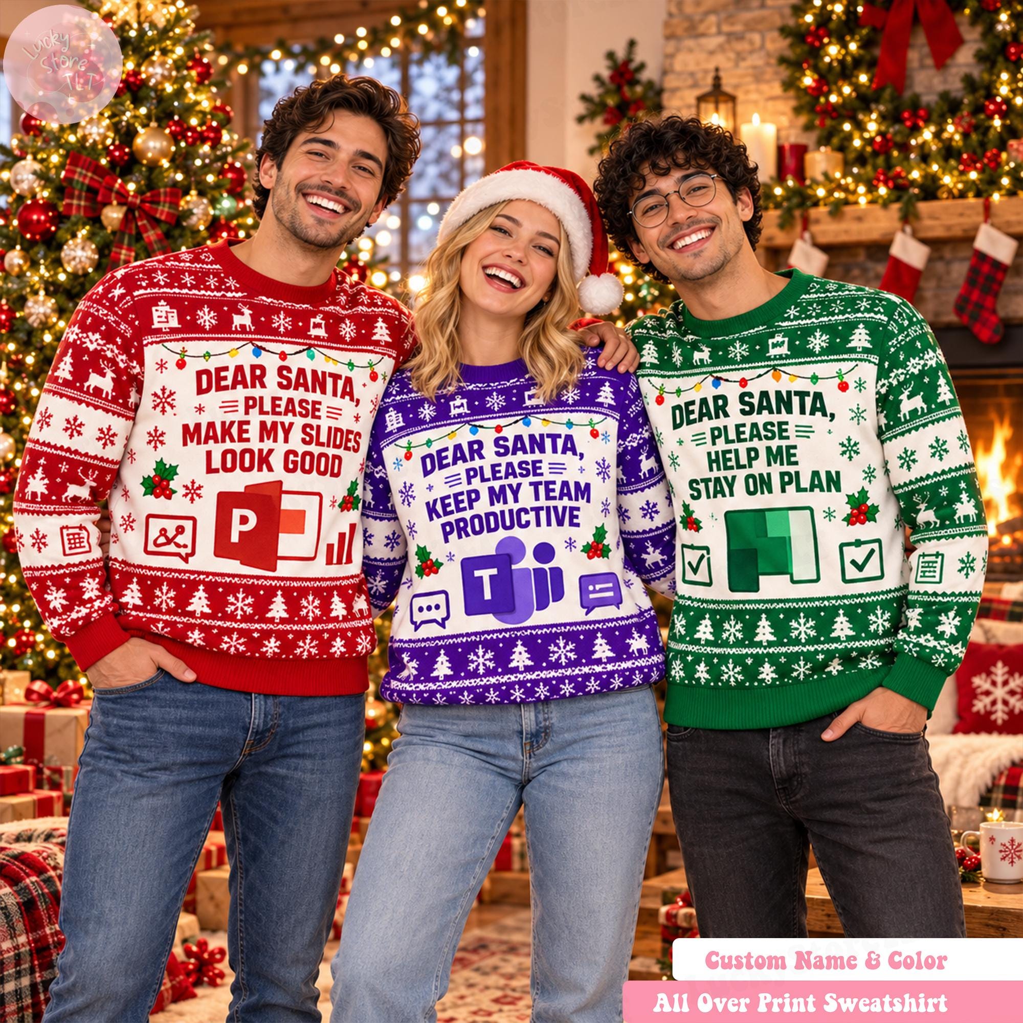 Matching Office Christmas Sweatshirts, Funny Ugly Christmas Sweater for Coworkers, Office Holiday Party Outfit, Personalized Work Gift 2026